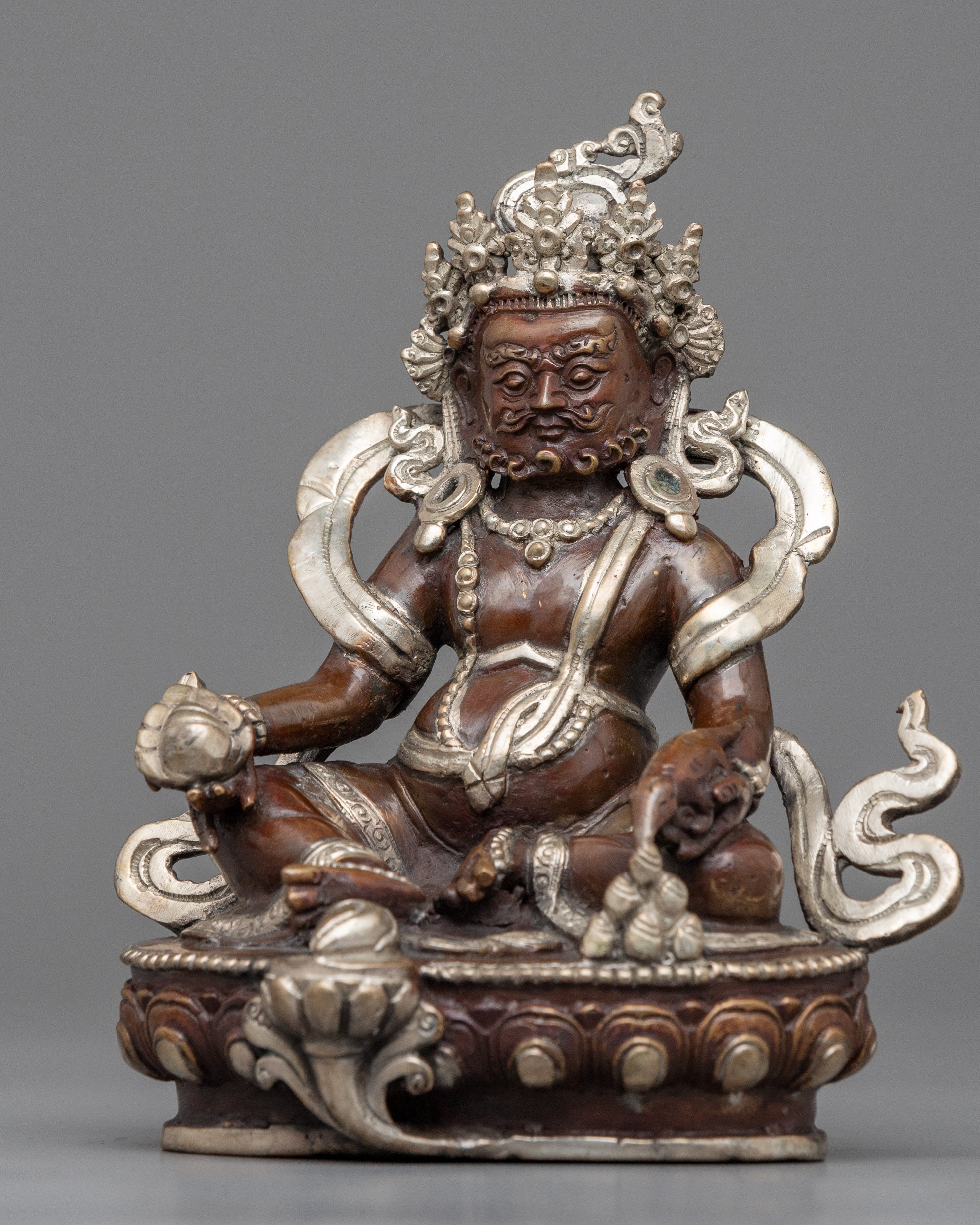 Dzambhala, the Deity of Wealth and Prosperity Sculpture |  Buddhist Oxidized Copper Statue