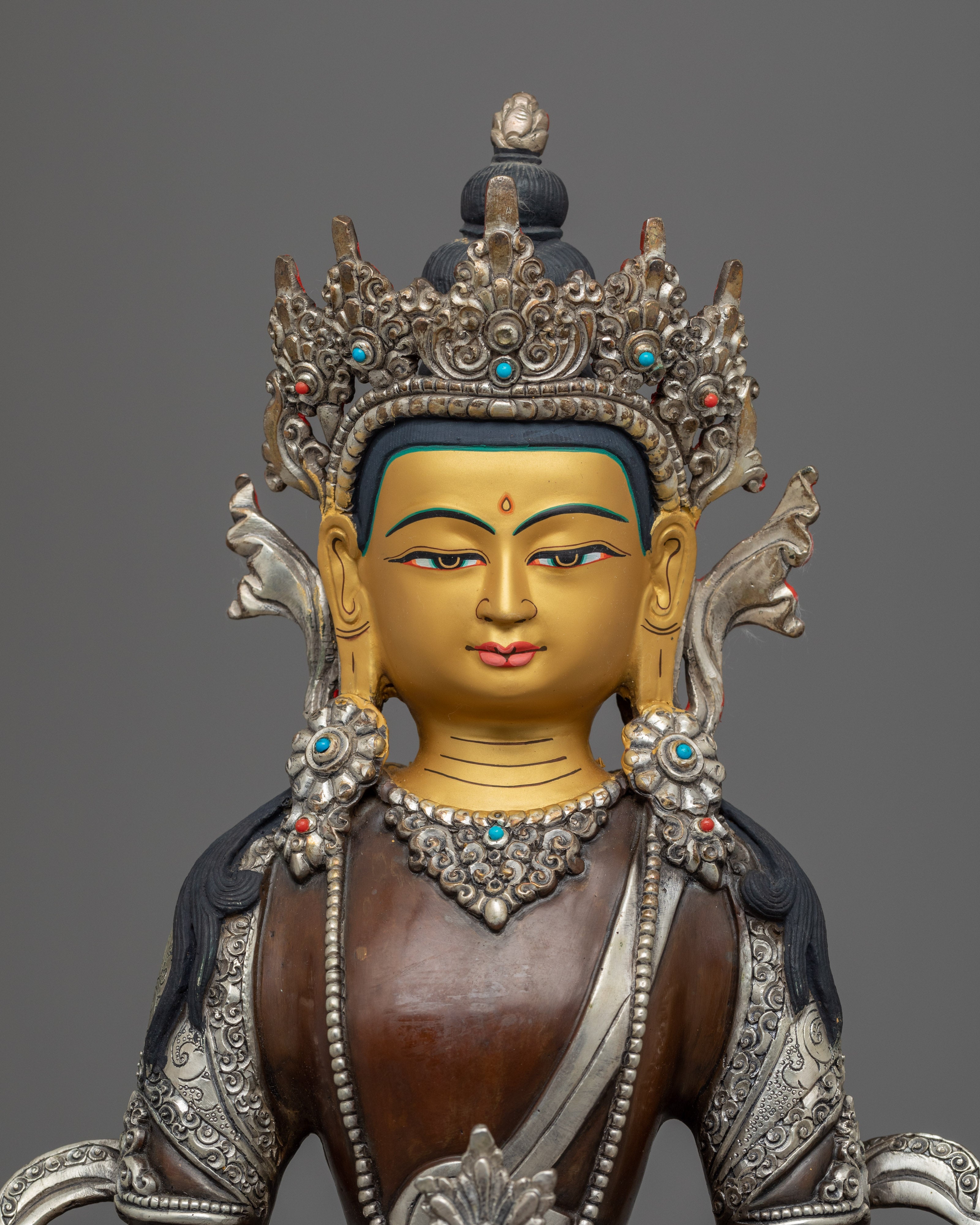 Amitayus Buddha Sculpture for Meditation | Traditional Handcrafted Buddhist Art