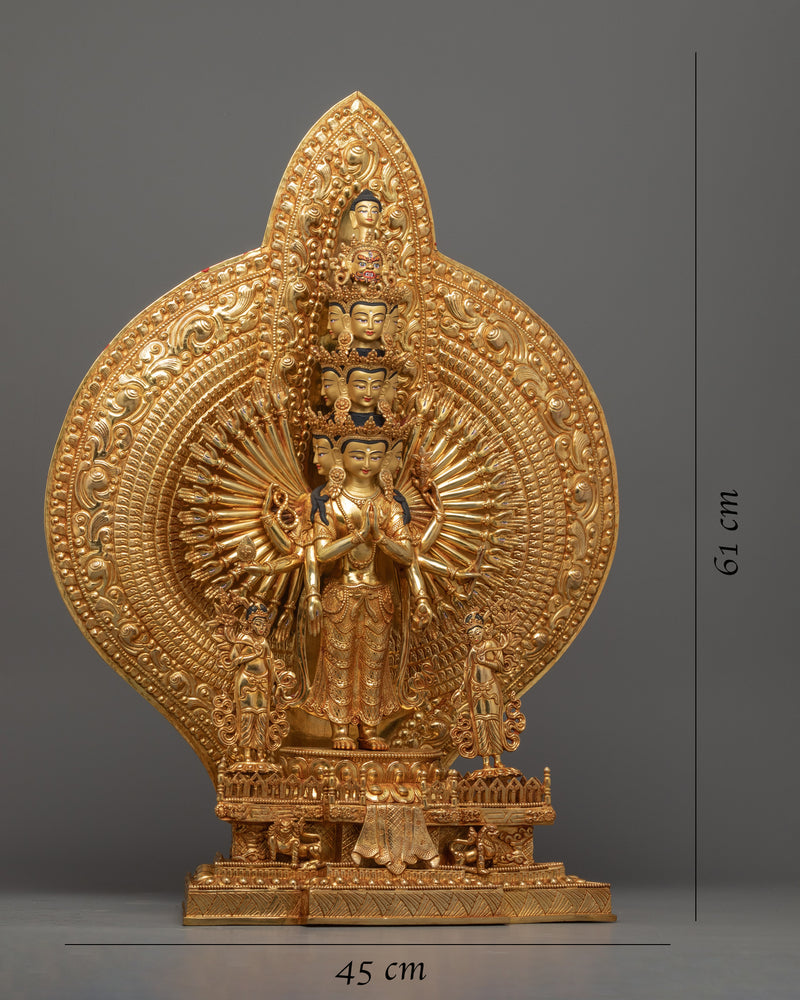 Chenrezig with 1000 Arms Statue | Hand-Carved Bodhisattva Statue