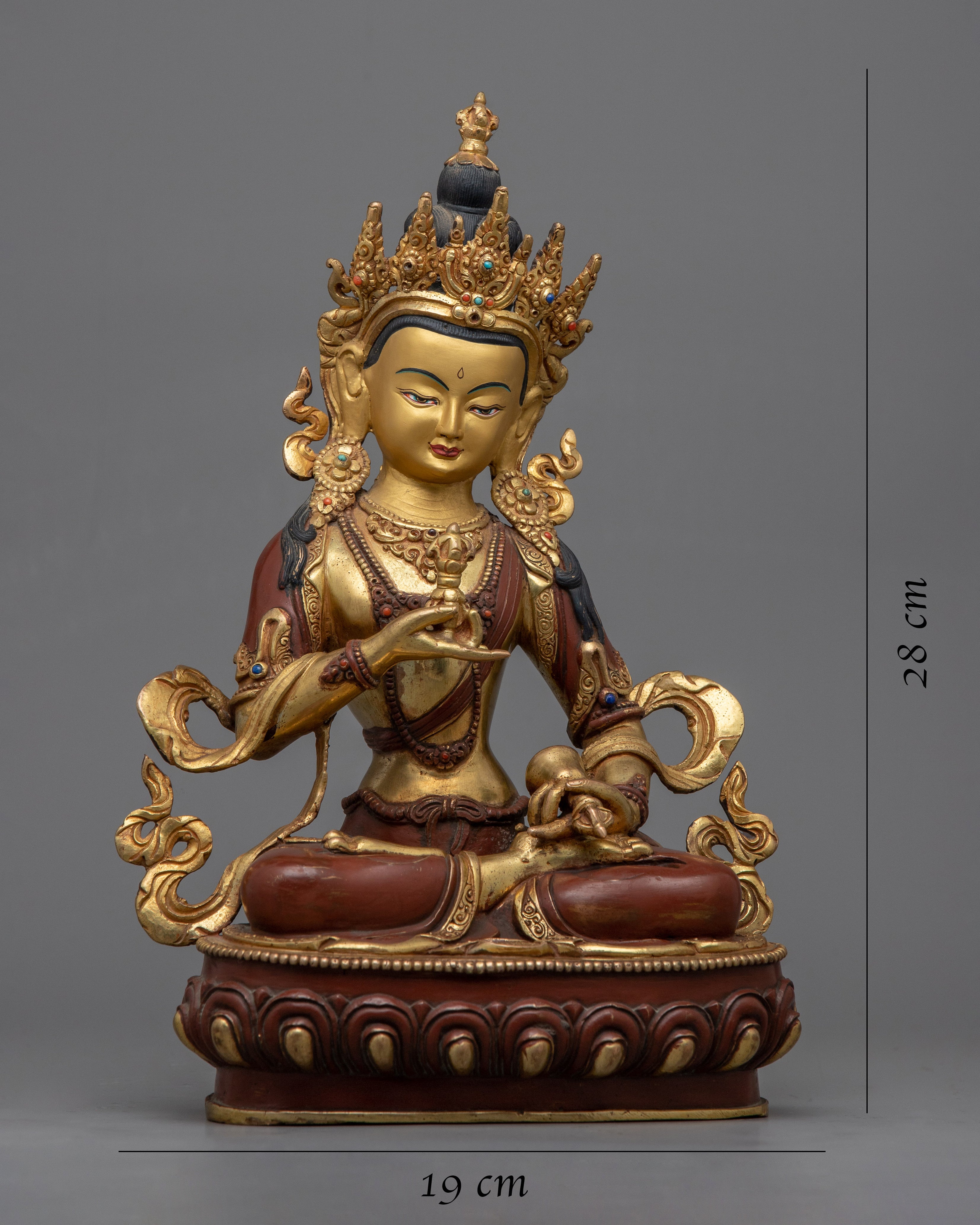 Vajrasattva Mantra Practice Statue | Buddhist Oxidized Copper Statue