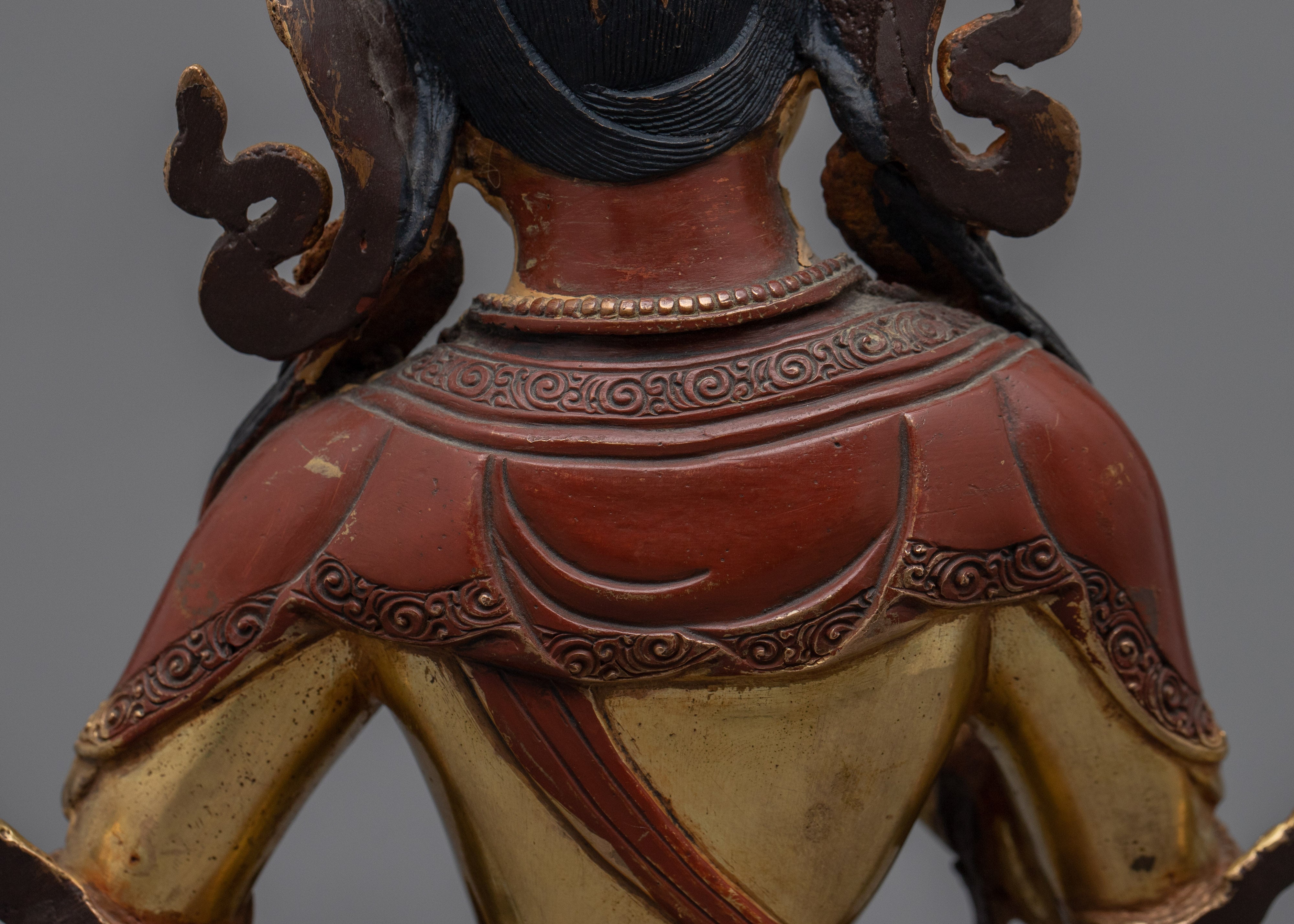 Vajrasattva Mantra Practice Statue | Buddhist Oxidized Copper Statue