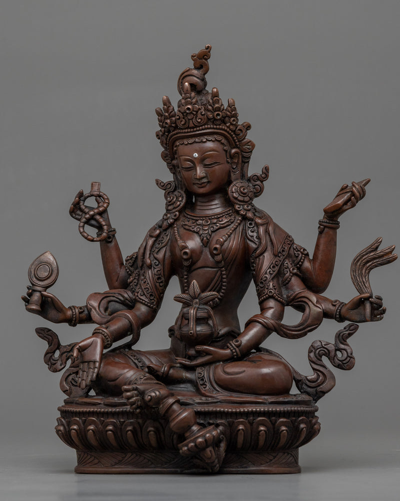 Vasudhara Oxidized Copper Statue | Himalayan Buddhist Oxidized Copper Statue
