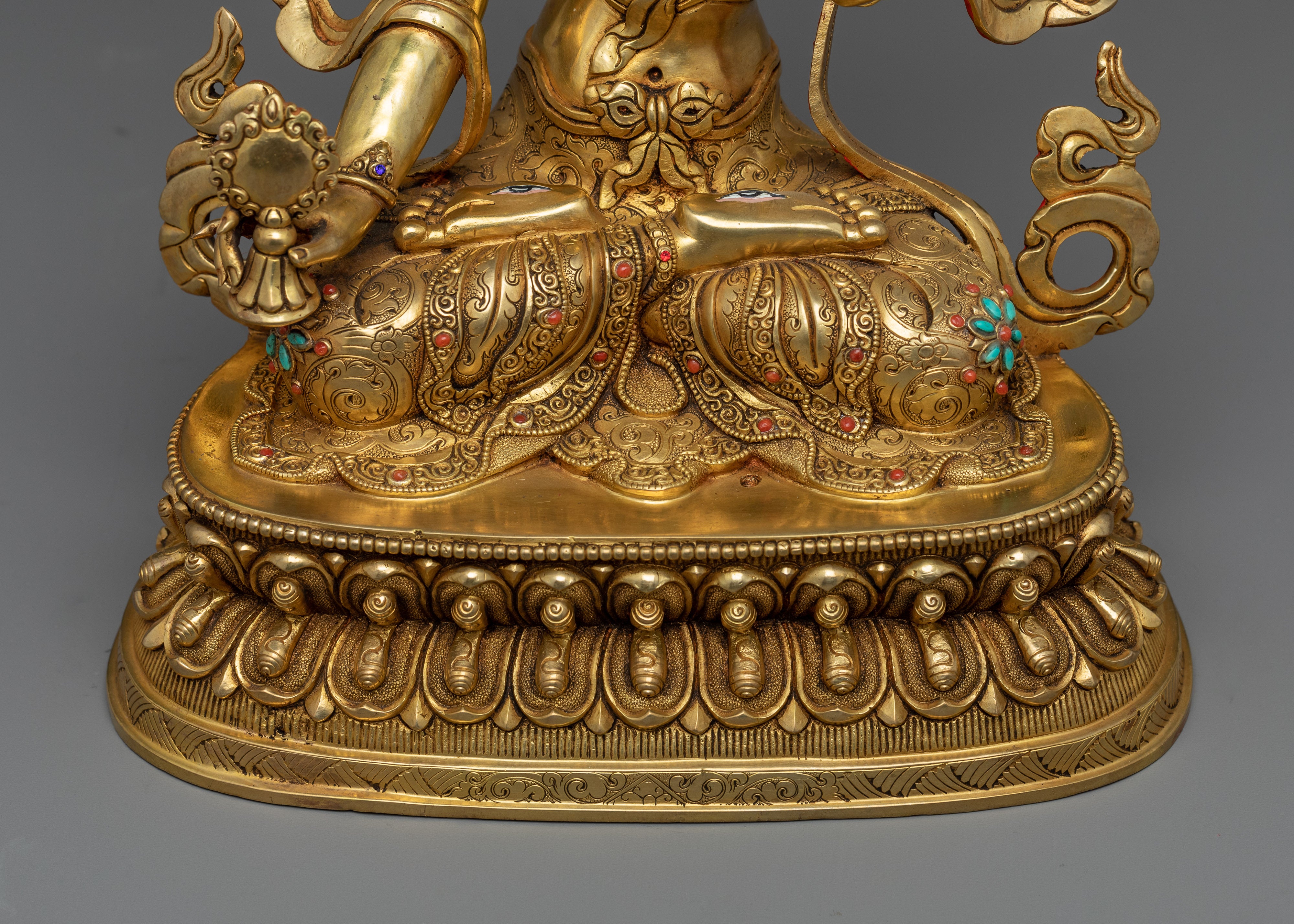 Dukar Gold Statue | 15 Inches Tall Handmade Figurine of Nepal