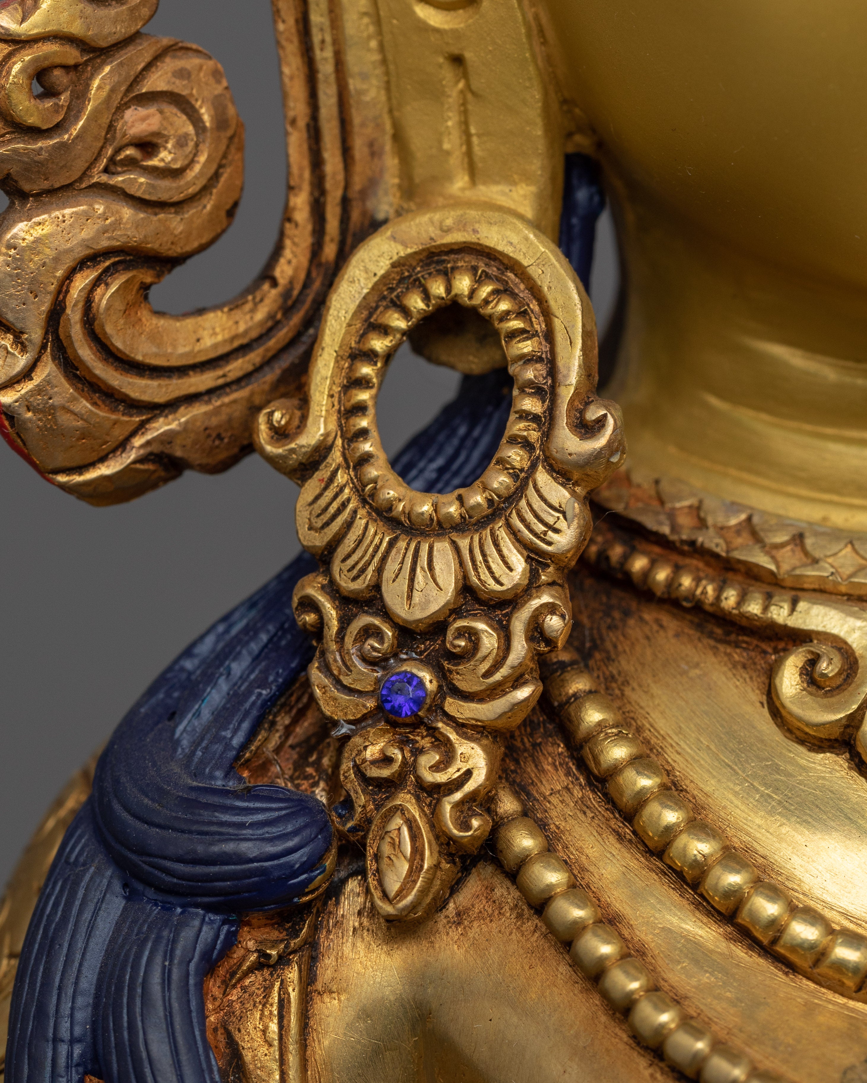 Dukar Gold Statue | 15 Inches Tall Handmade Figurine of Nepal