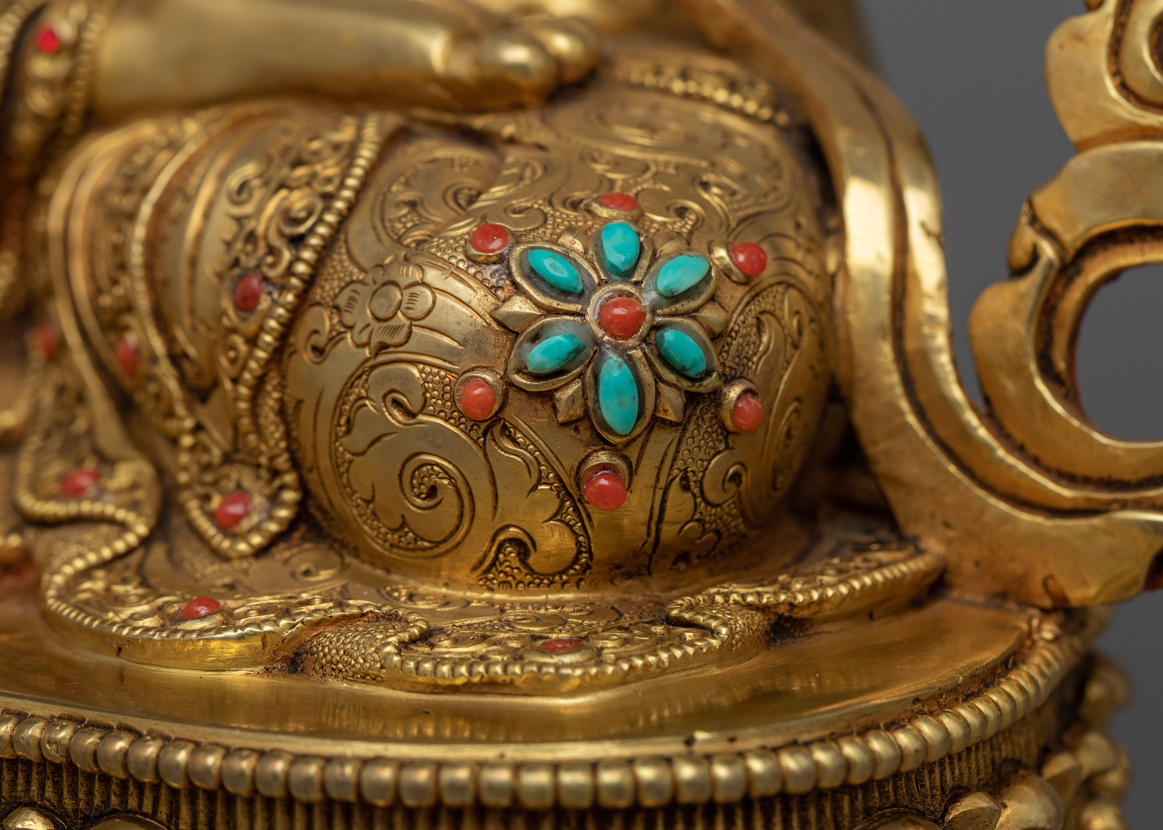 Dukar Gold Statue | 15 Inches Tall Handmade Figurine of Nepal