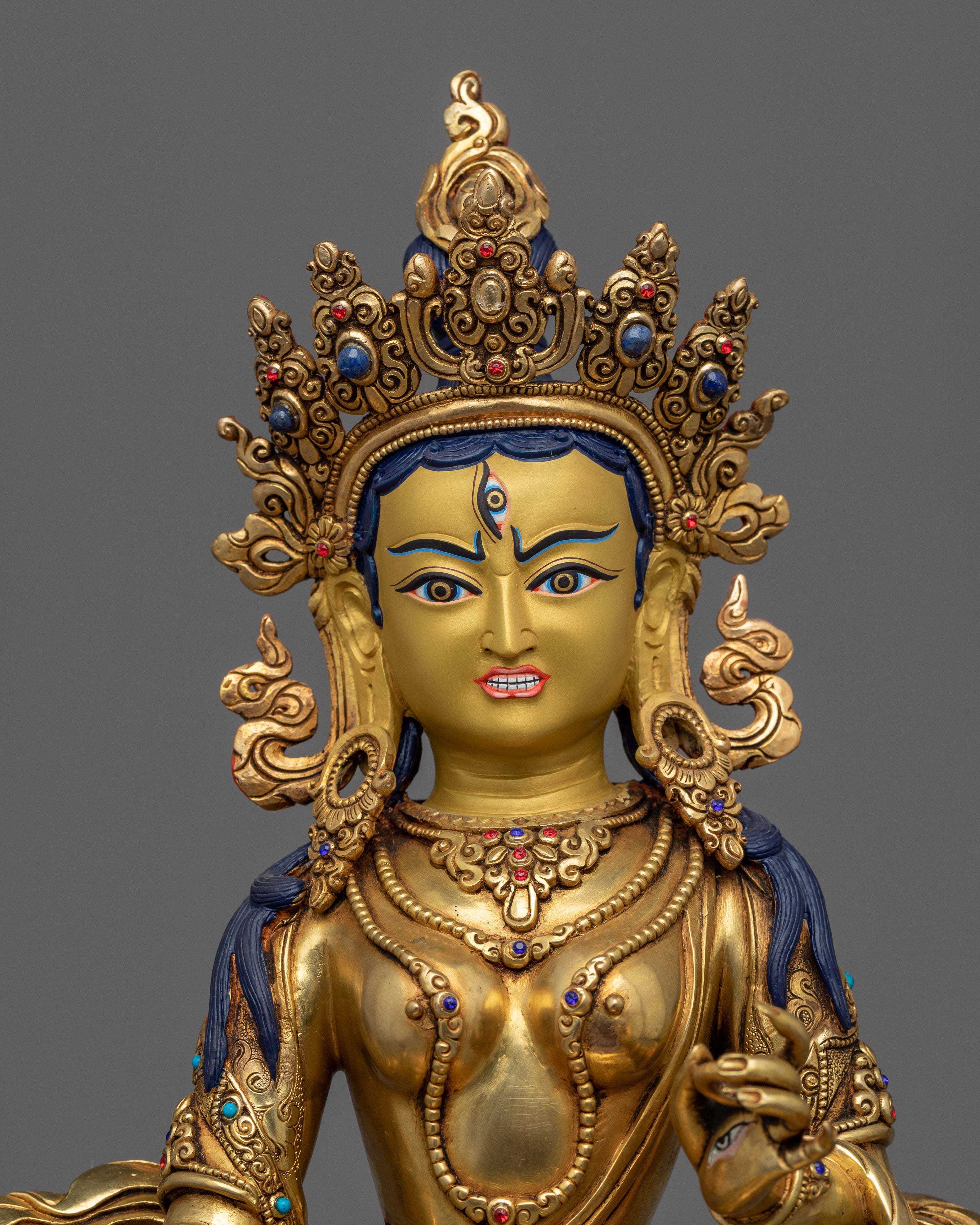 Dukar Gold Statue | 15 Inches Tall Handmade Figurine of Nepal