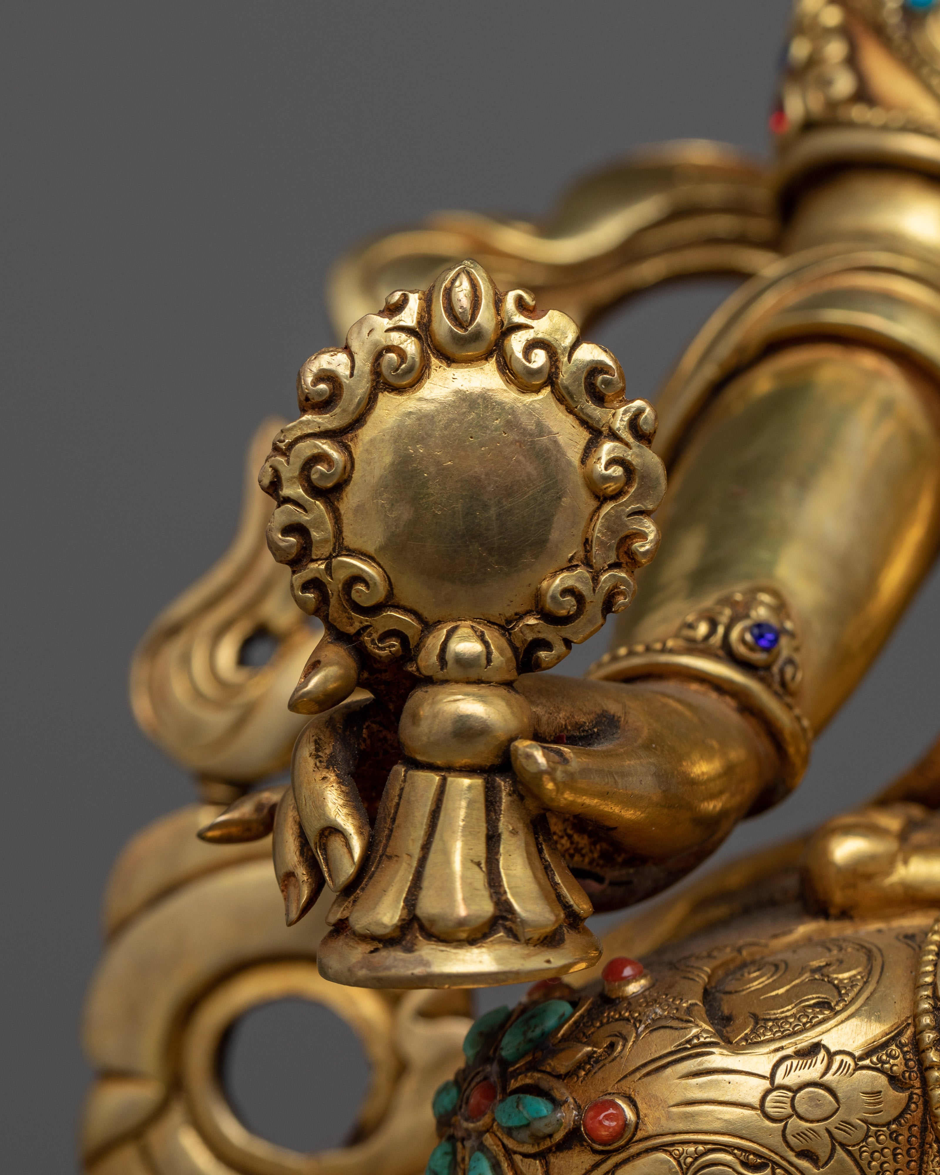 Dukar Gold Statue | 15 Inches Tall Handmade Figurine of Nepal