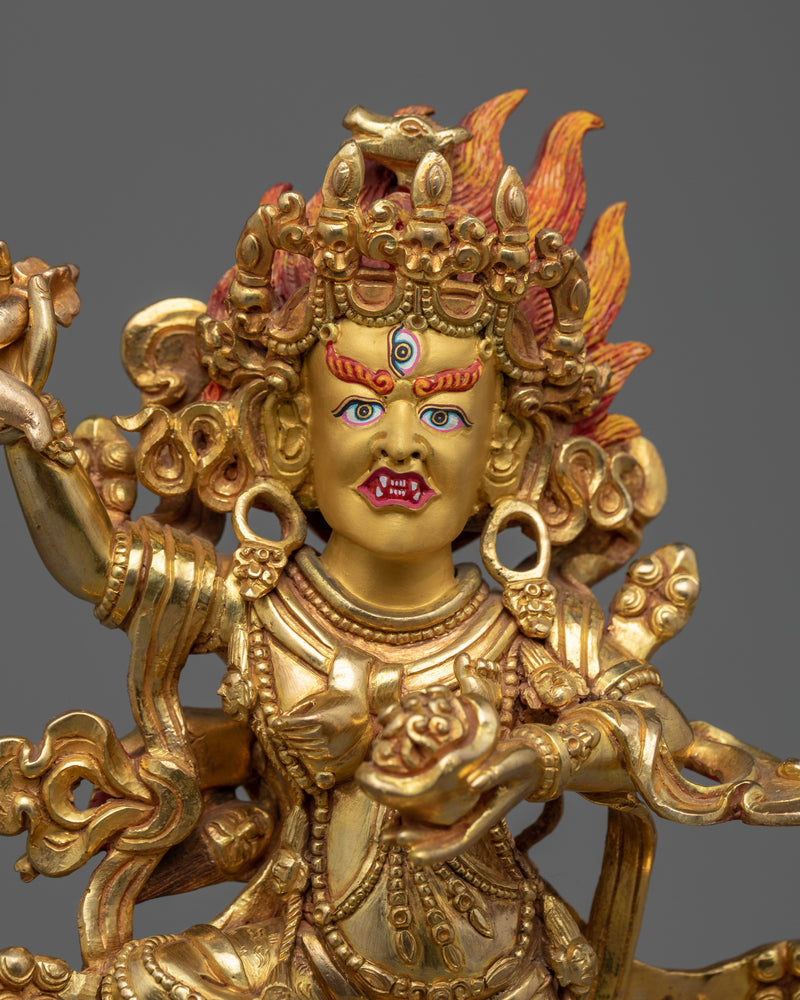Dorje Phagmo Rinpoche Statue | 24k Gold Gilded Nepalese Art