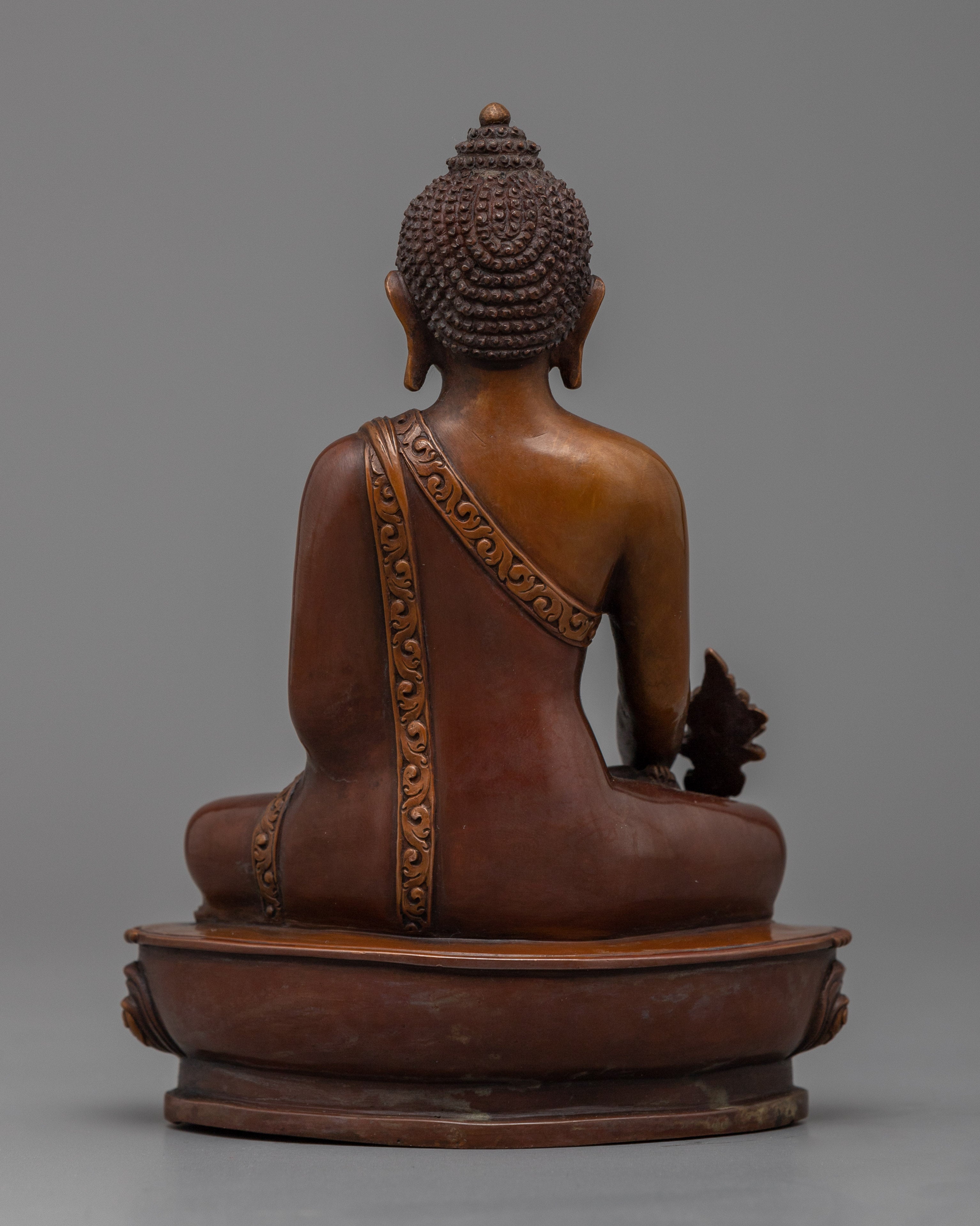 Medicine Buddha Mantra Practice Sculpture | Oxidized Copper Buddhist Statue