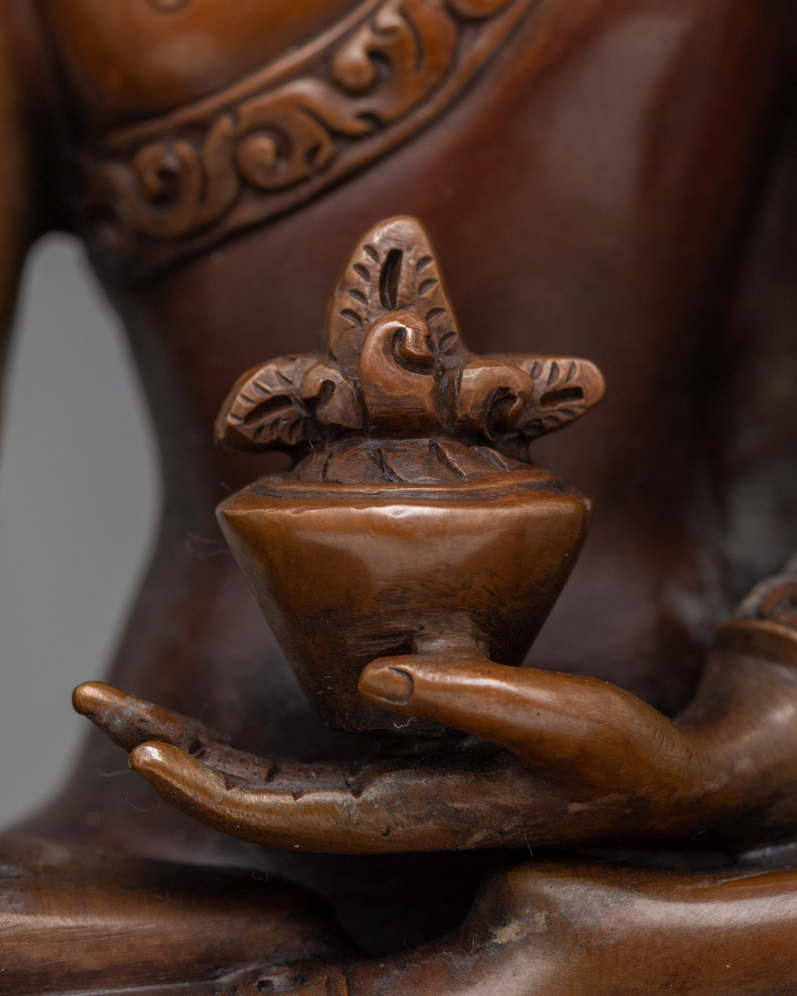 Medicine Buddha Mantra Practice Sculpture | Oxidized Copper Buddhist Statue