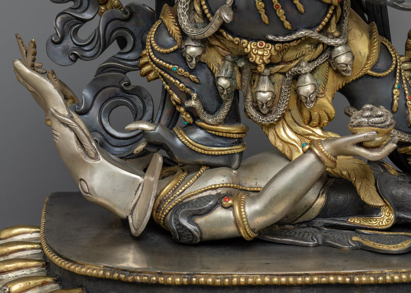 Mahakala Statue for Ritual and Meditation | Consort of Mahakali, the Fearsome God Mahakala