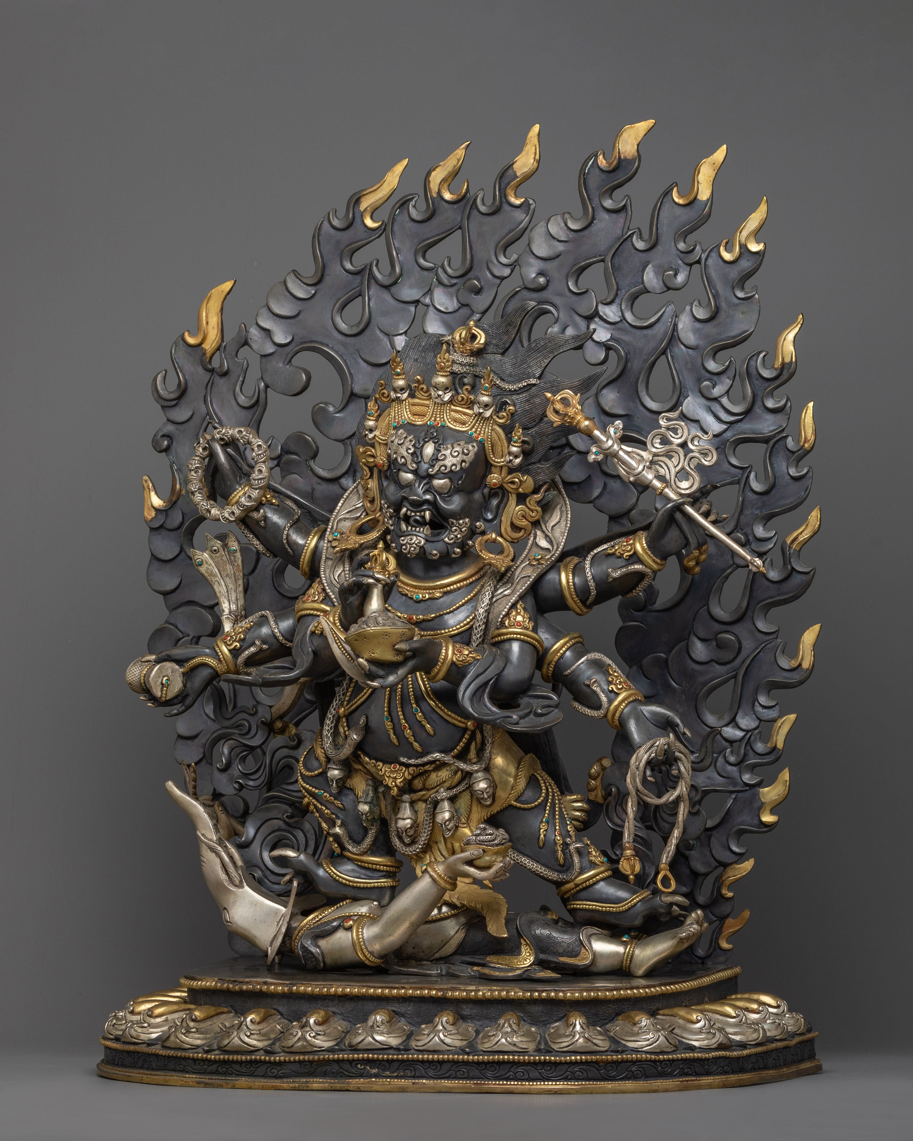 Mahakala Statue for Ritual and Meditation | Consort of Mahakali, the Fearsome God Mahakala