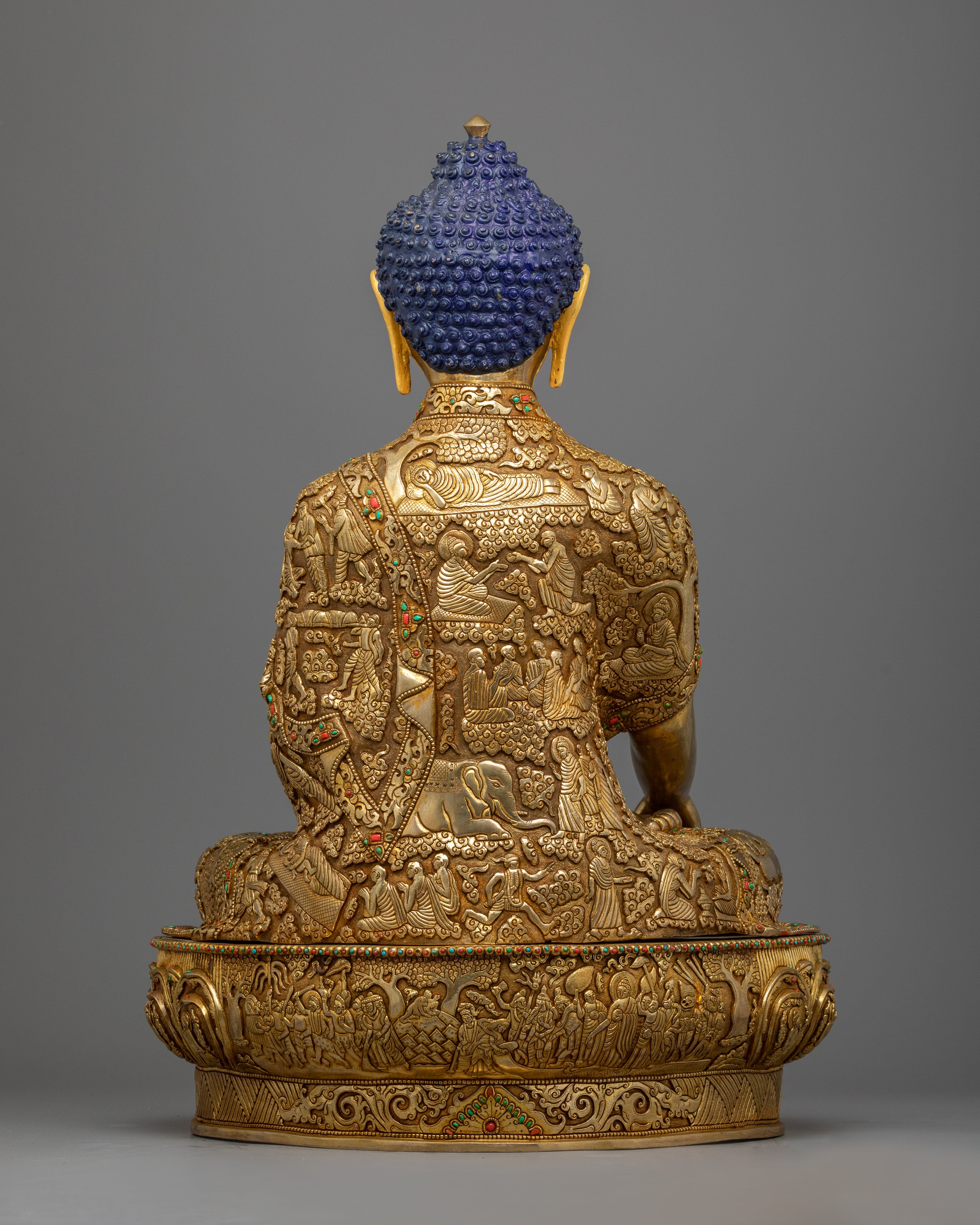 Buddha Shakyamuni Sculpture | Gold Gilded Traditional Buddhist Artwork