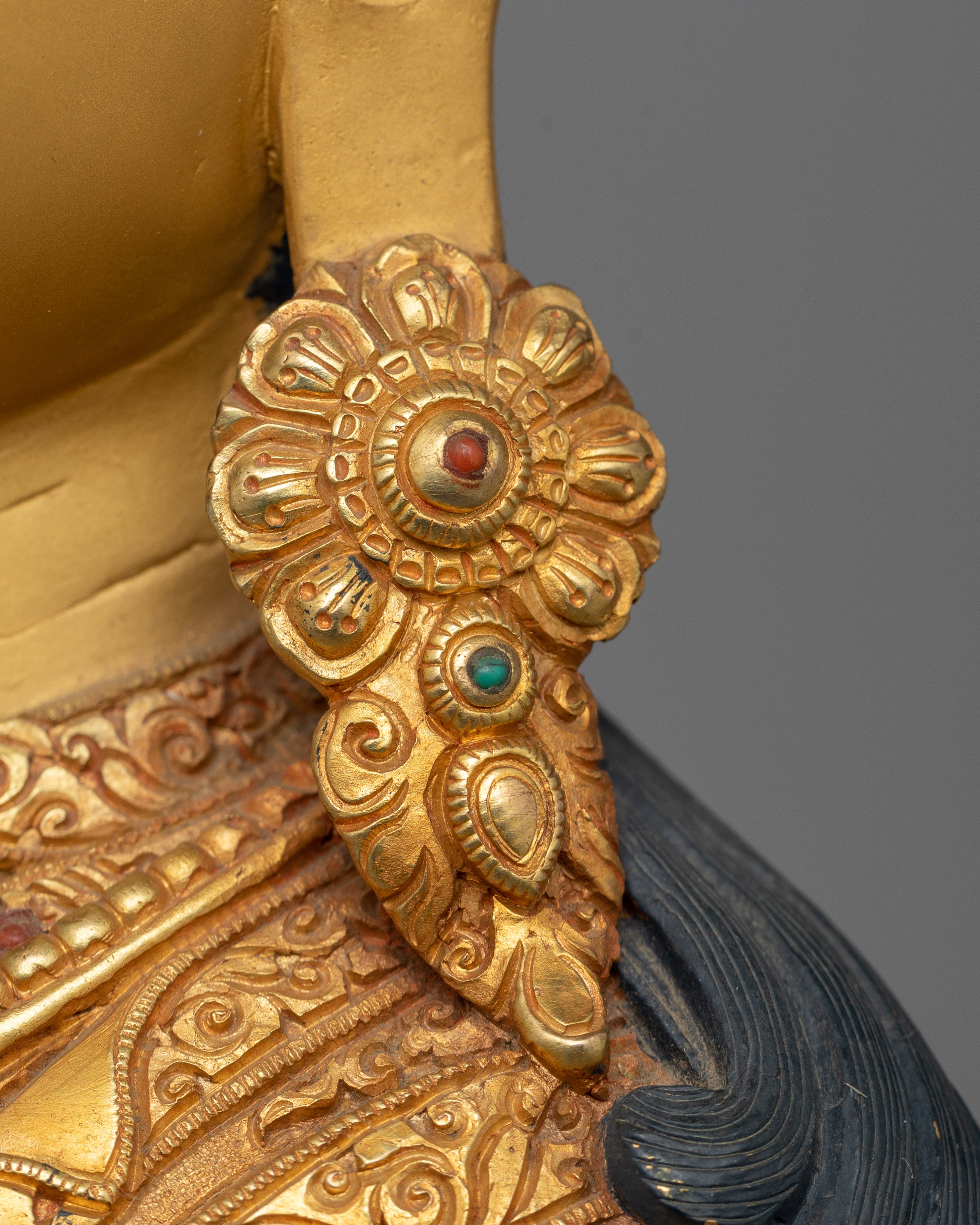 Embrace the Wisdom and Blessings of Guru Rimpoche | Magnificent 24K Gold Gilded Copper Statue