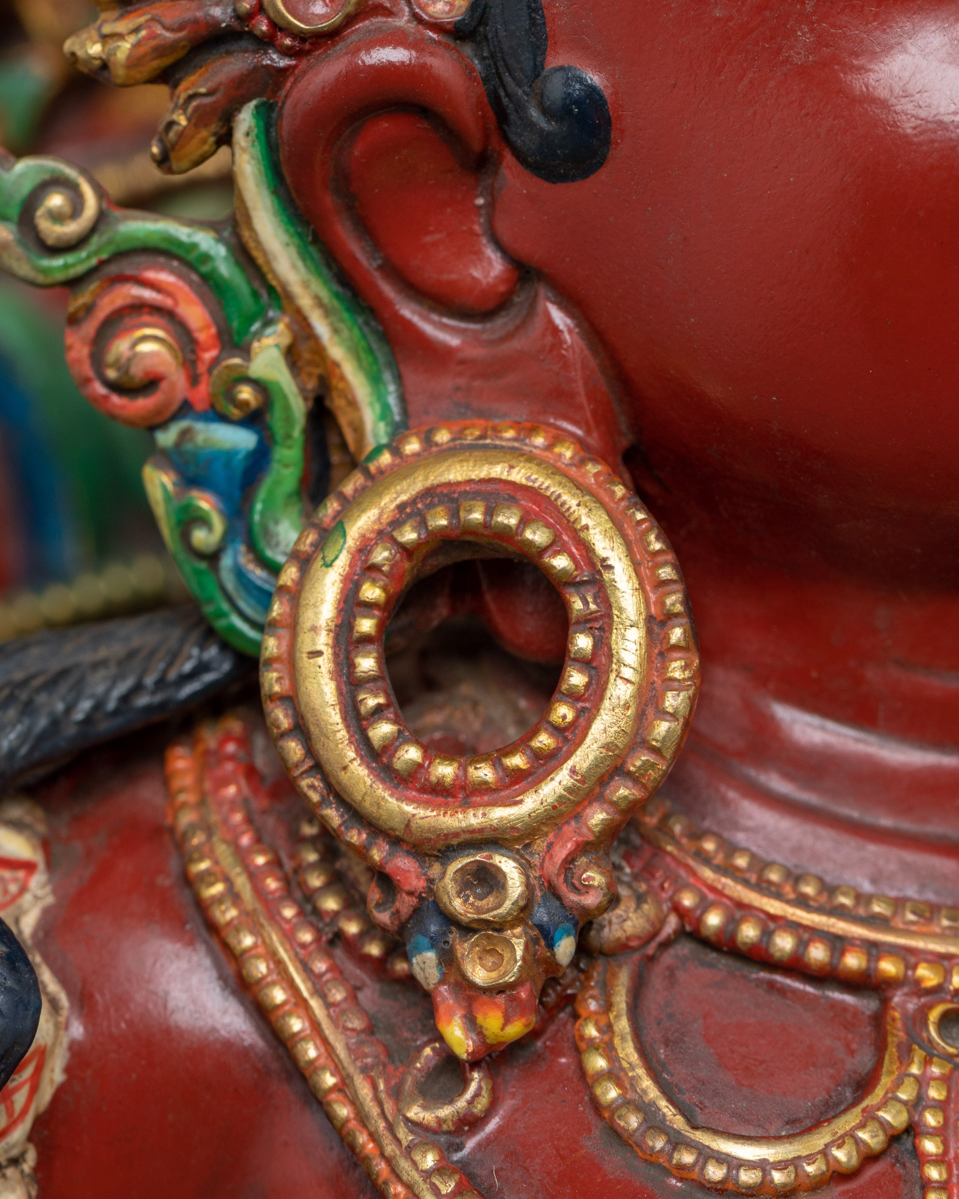 Experience the Power of the Fierce Vajra Yogini | Rich Red Acrylic painted Sculpture