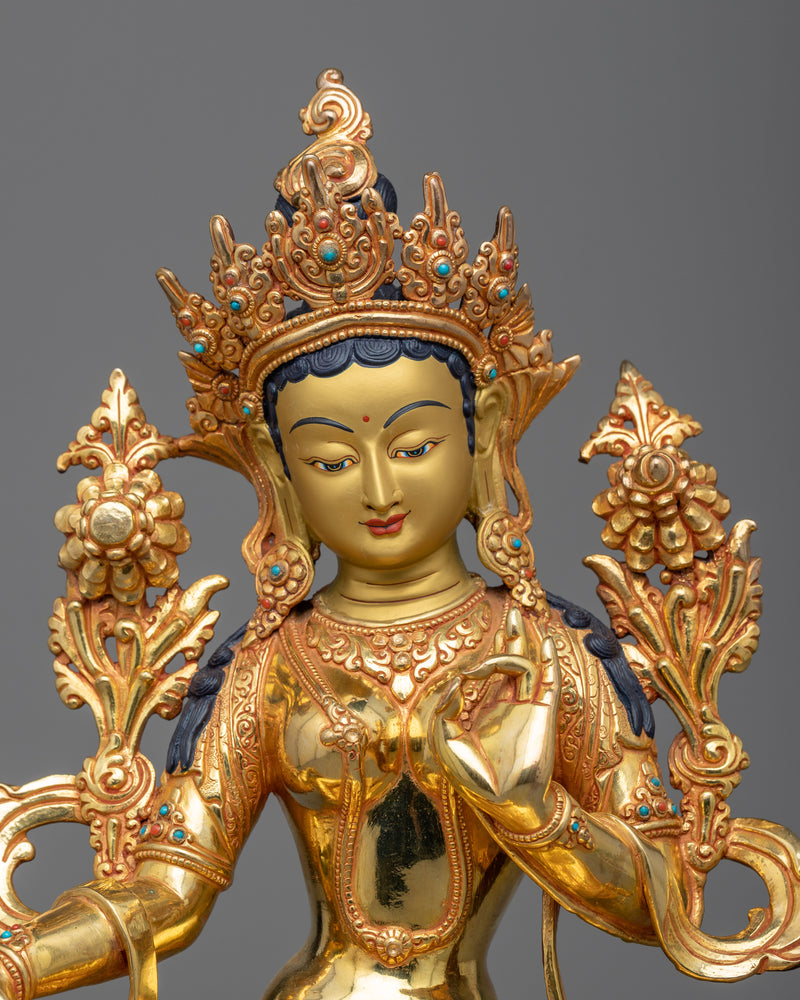 Green Tara Maa Statue - The Mother of Compassion and Swift Action