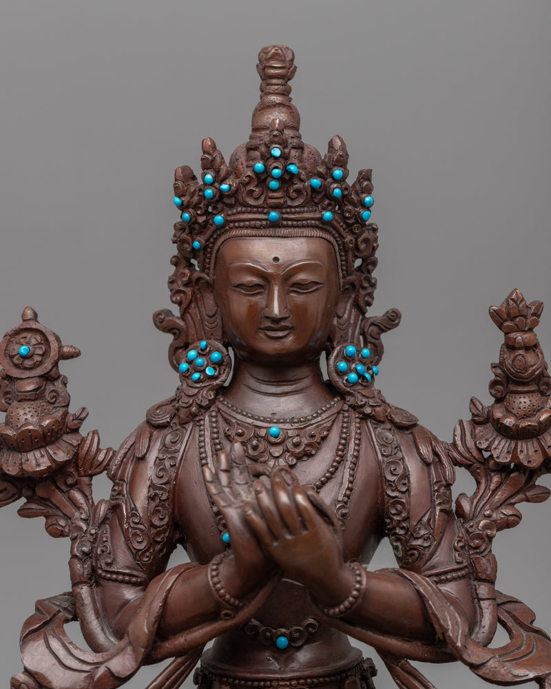 Handmade Statue of Maitreya Buddha | Traditional Himalayan Future Buddha Artwork