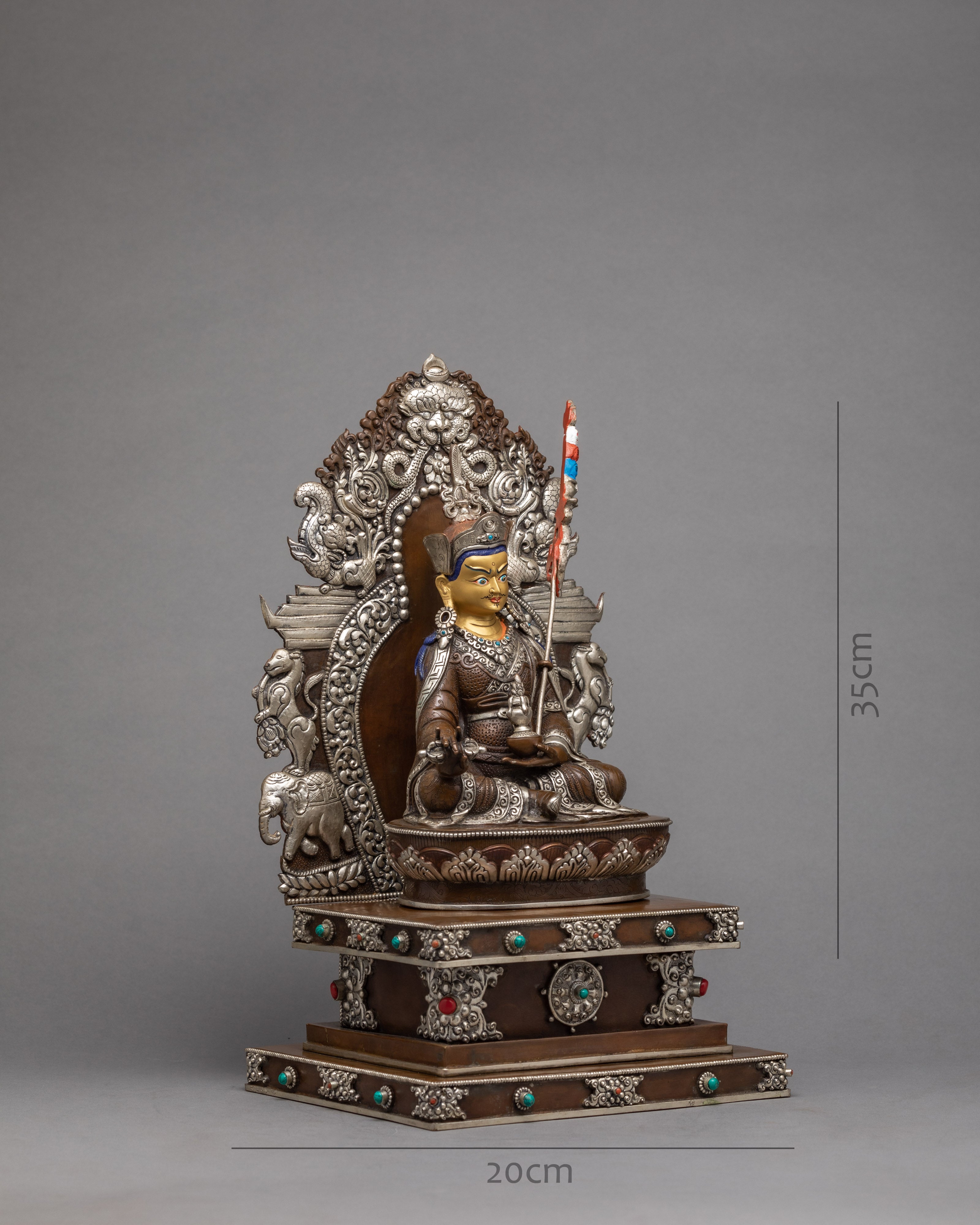 Guru Rinpoche Statue | Padmasambhava With Consorts | Himalayan Statue Art