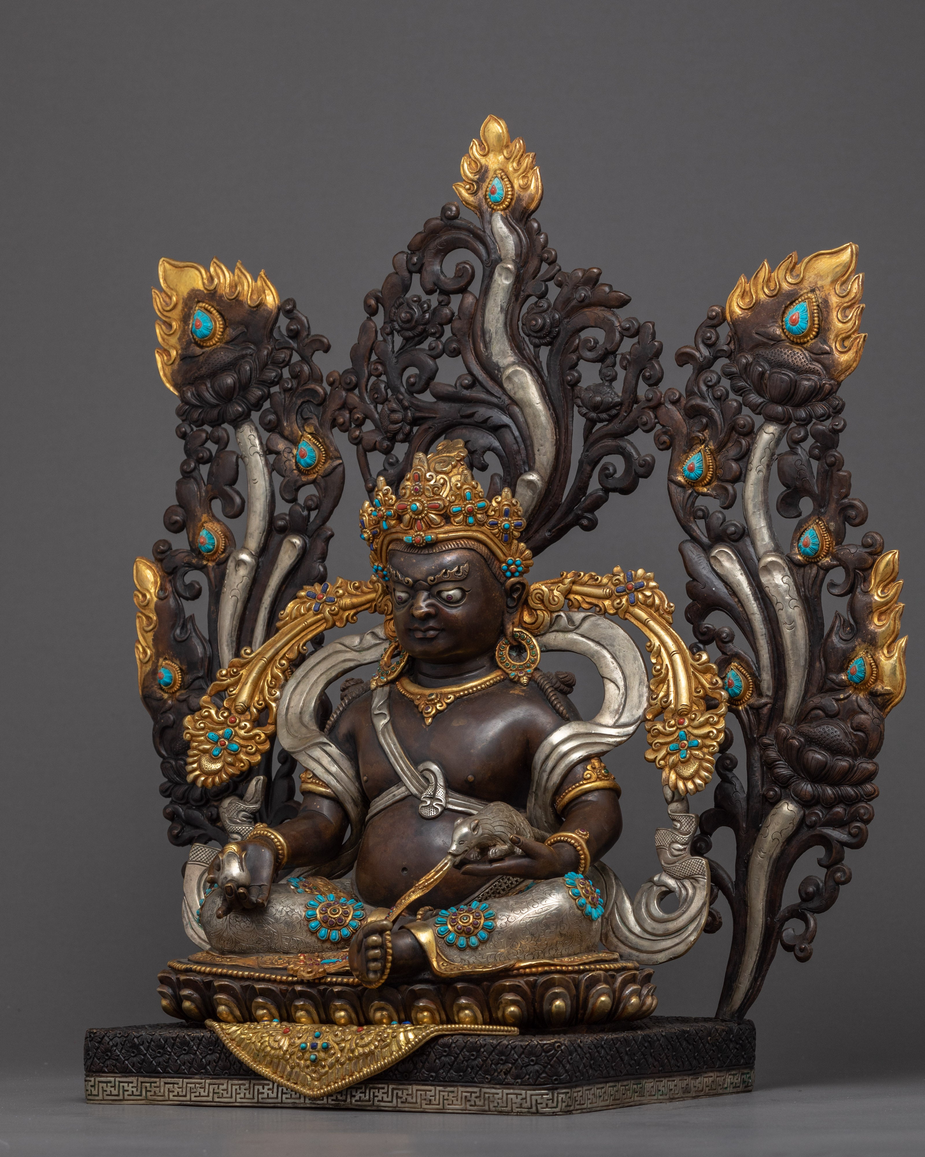Rare Dzambhala Statue | Hand-Carved Buddhist Wealth Deity