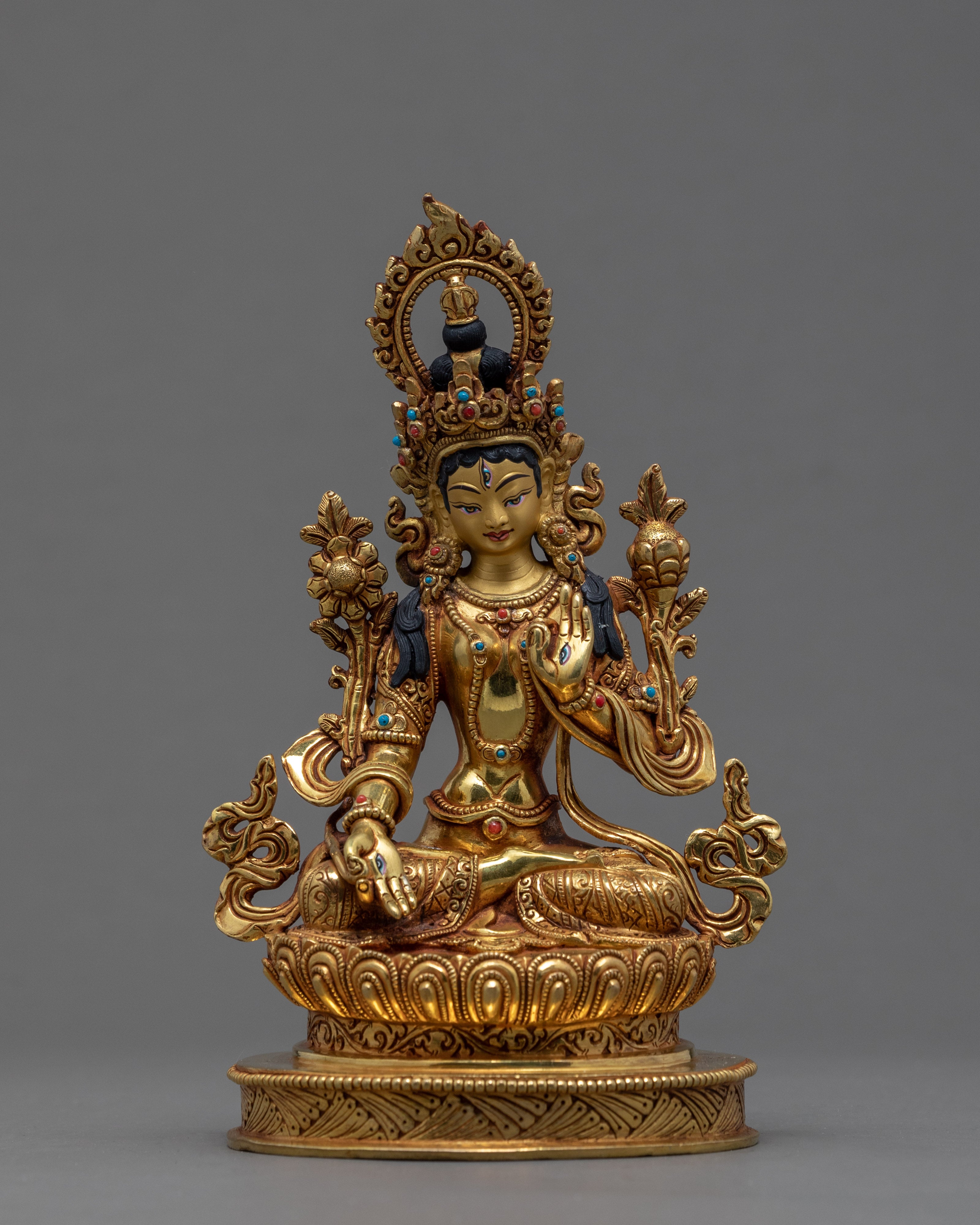 Bodhisattva Statue Set | Amitayus | Green Tara | White Tara | Vajrasattva | Vajradhara | Chenrezig