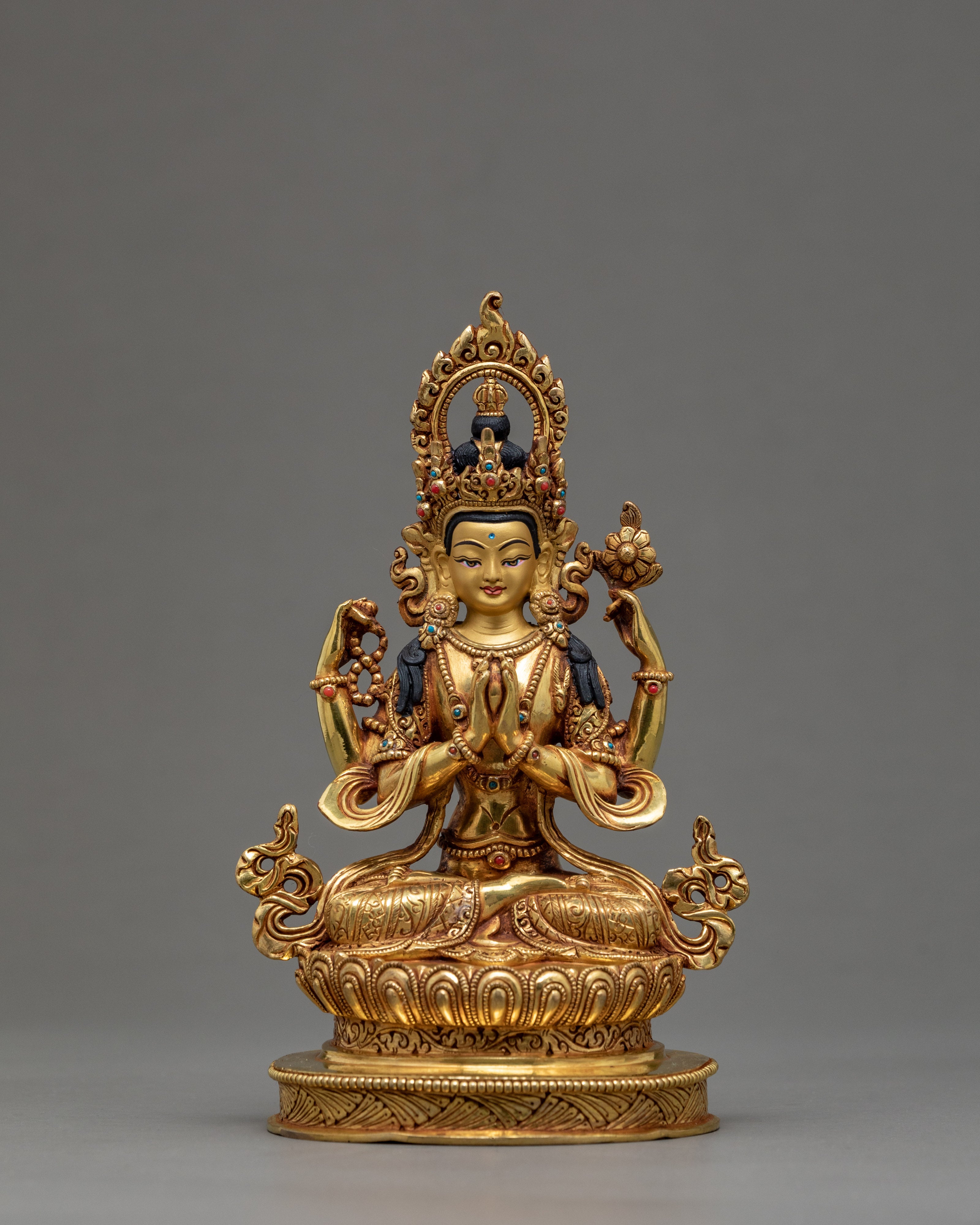 Bodhisattva Statue Set | Amitayus | Green Tara | White Tara | Vajrasattva | Vajradhara | Chenrezig