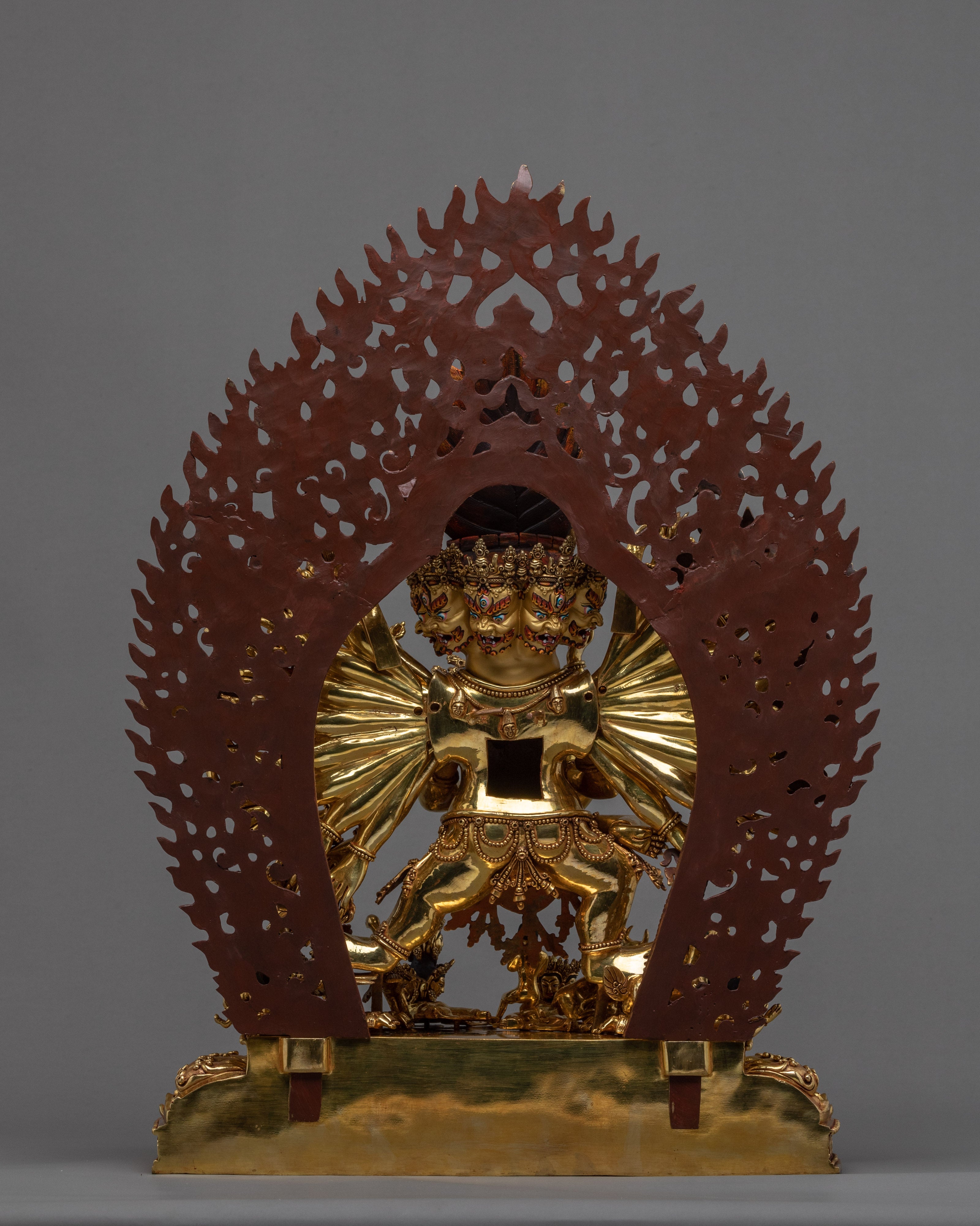 Wrathful Yamantaka Statue, A Buffalo Headed Buddhist Sculpture from Nepal