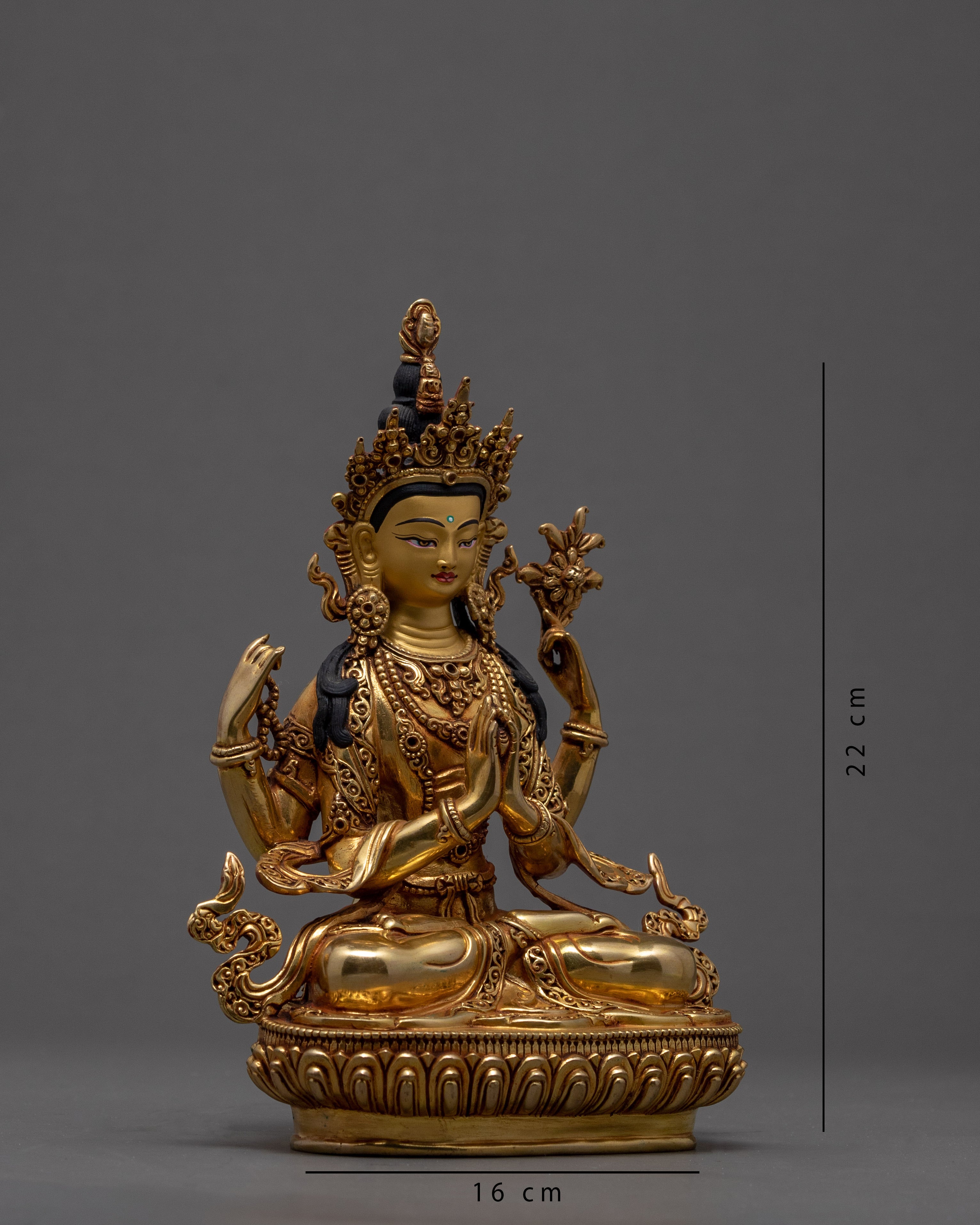 Chenrezig Statue, Avalokitesvara Hand-carved Buddhist Fine Art