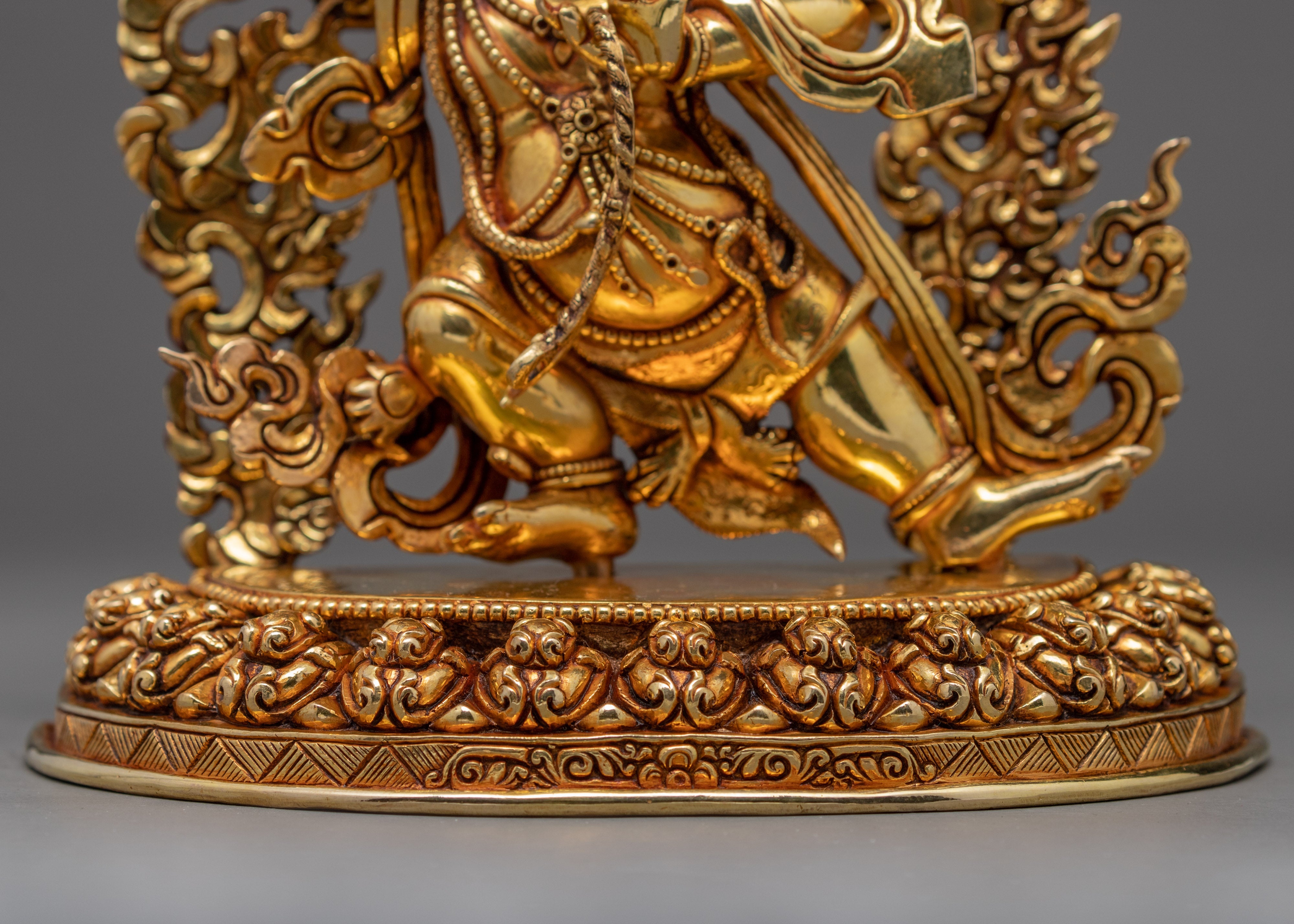 Vajrapani Statue | Gold Gilded Wrathful Deity Sculpture
