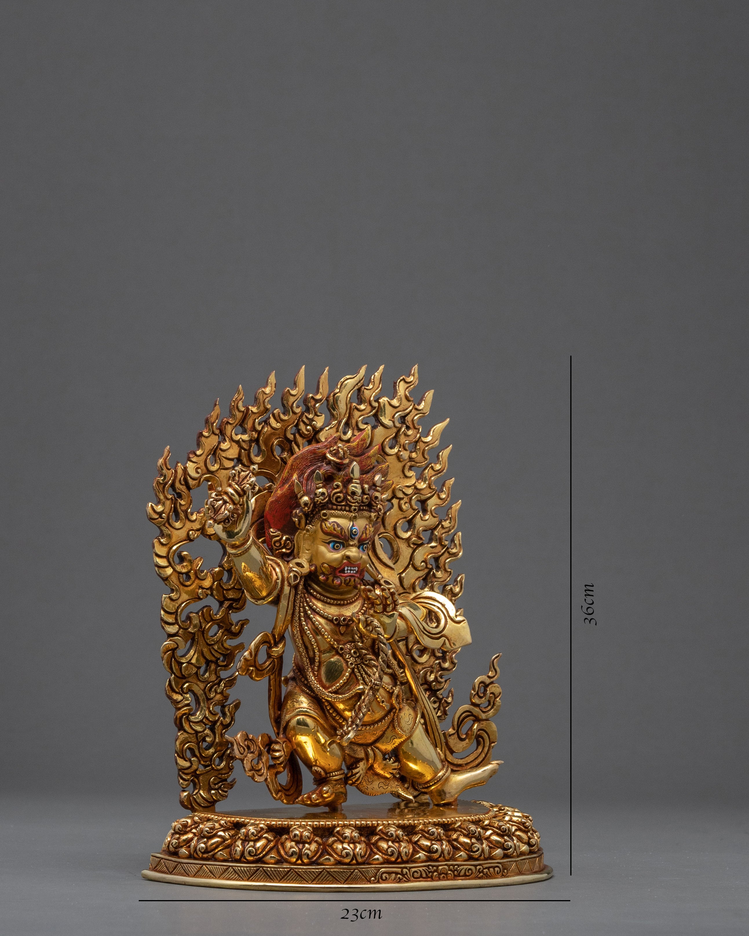 Vajrapani Statue | Gold Gilded Wrathful Deity Sculpture