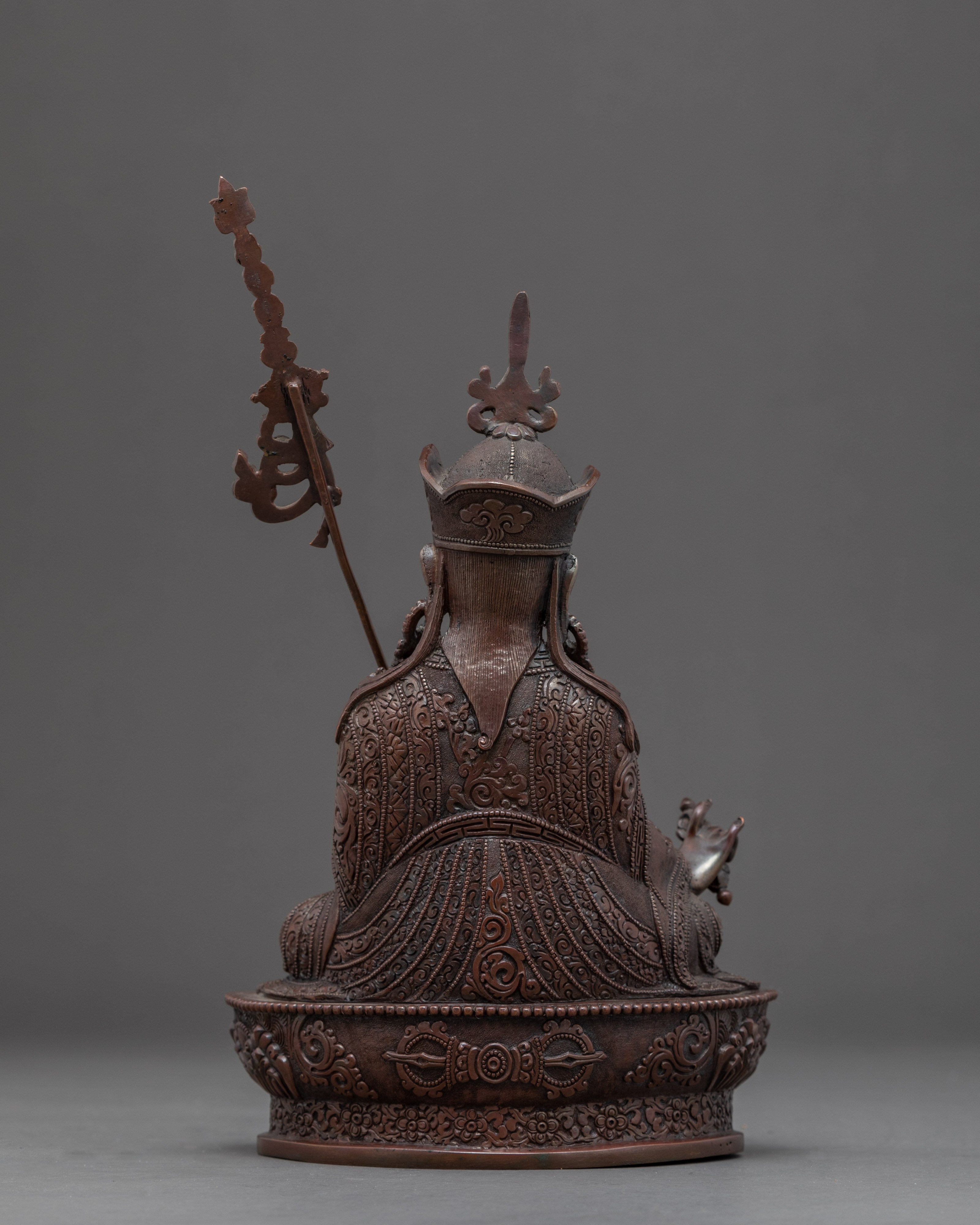 Mini Guru Rinpoche Statue | Traditional Silver Plated Sculpture