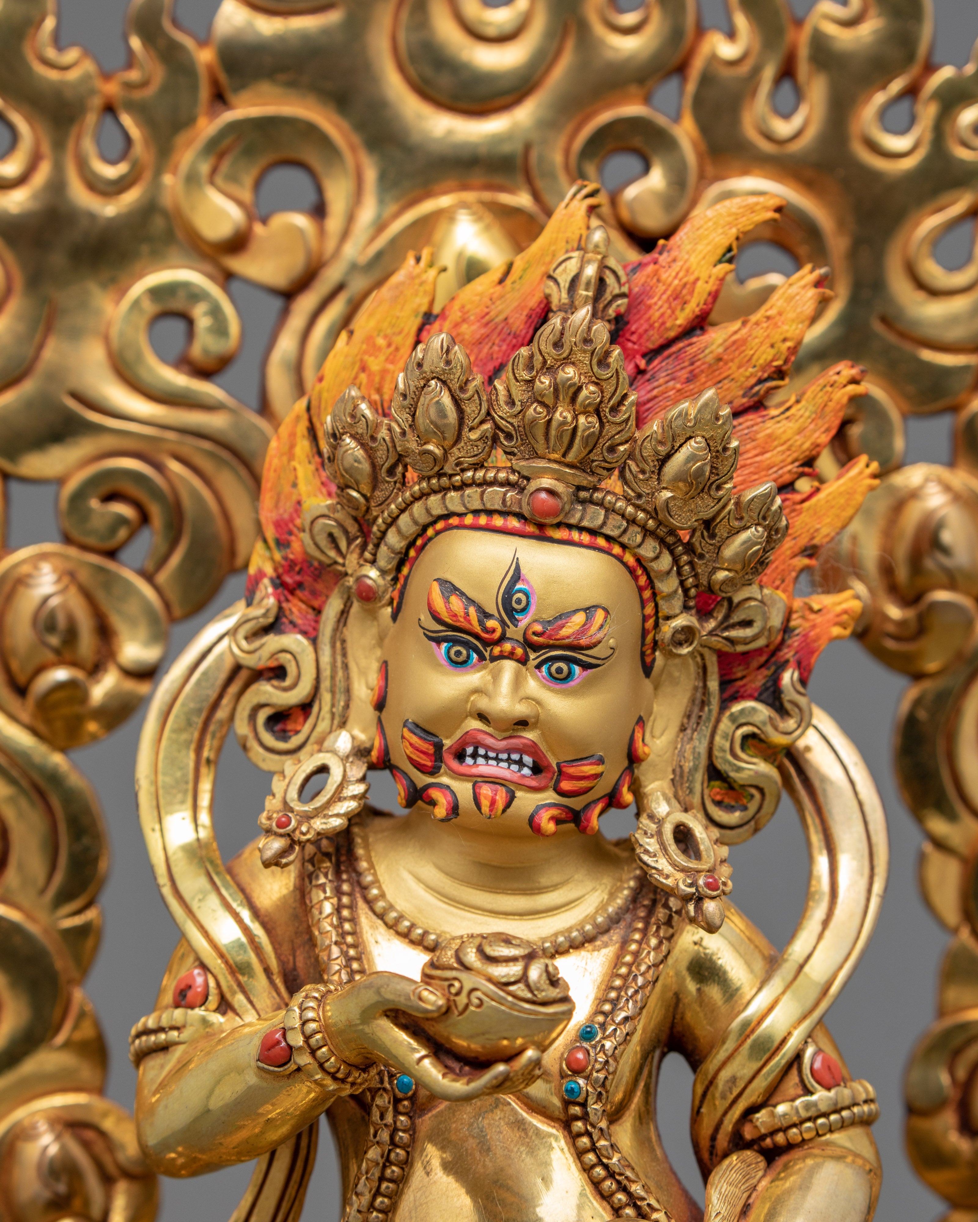 Black Dzambhala Sculpture | Wealth Deity | Himalayan Art
