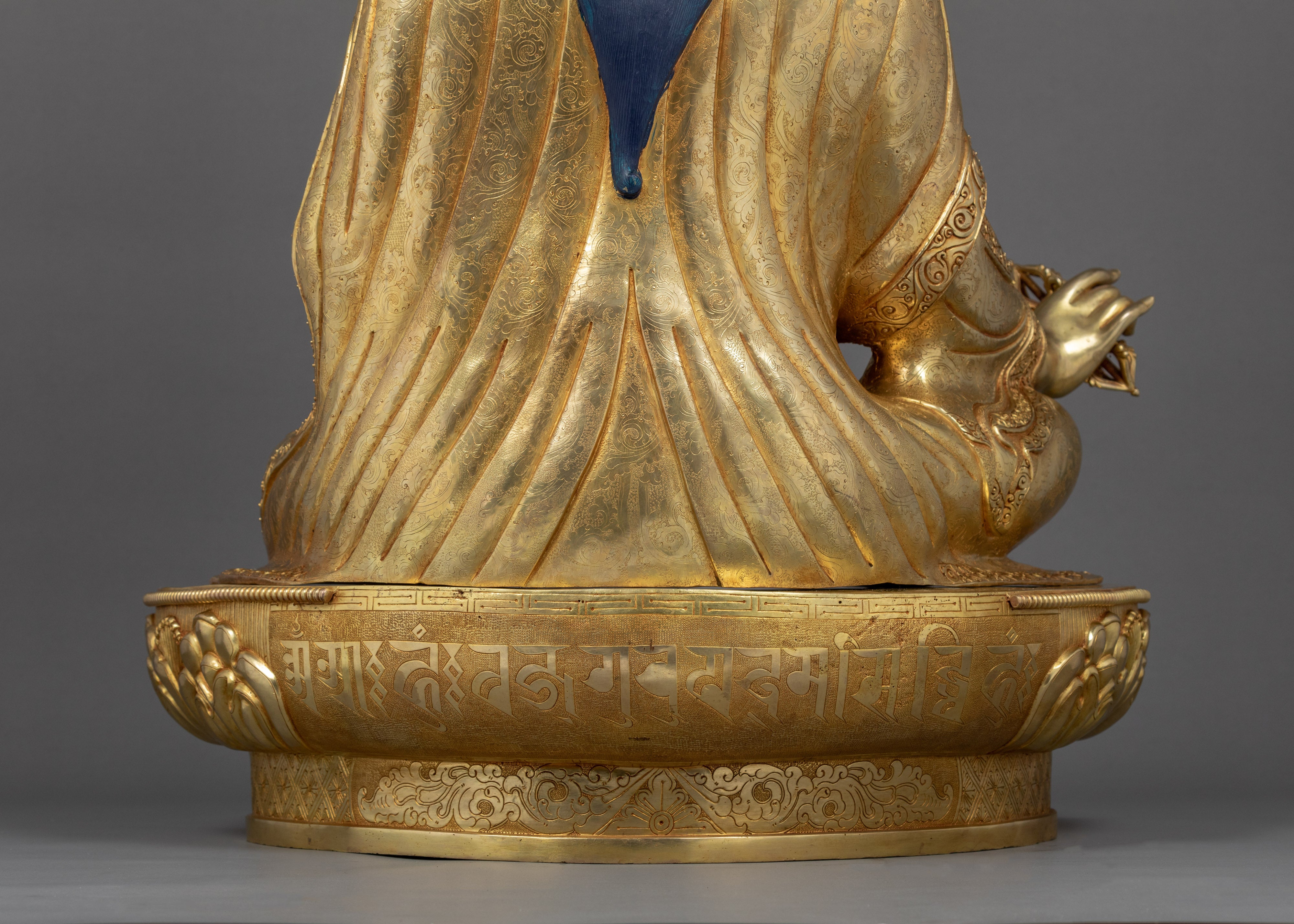 Large Guru Rinpoche Sculpture | Traditional Hand Carved Guru Padmasambhava Statue