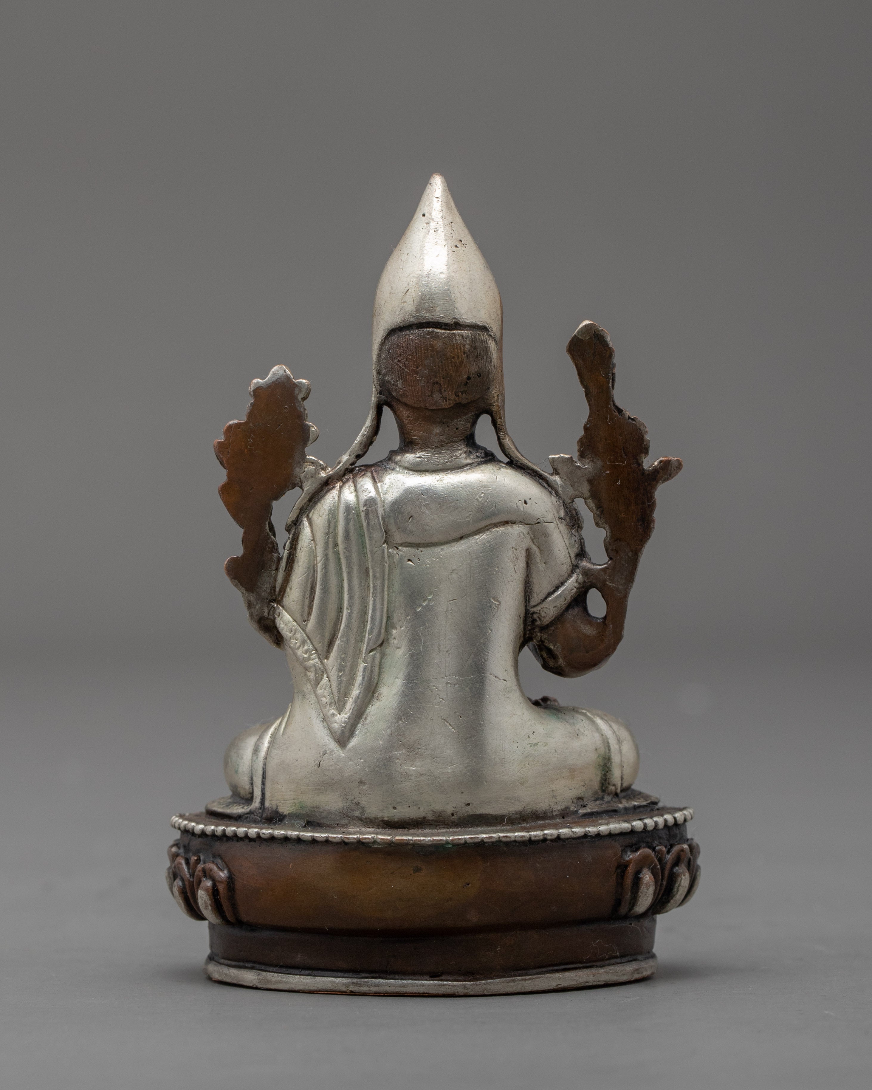 Tsongkhapa Sculpture | Traditionally Oxidized Copper Statue
