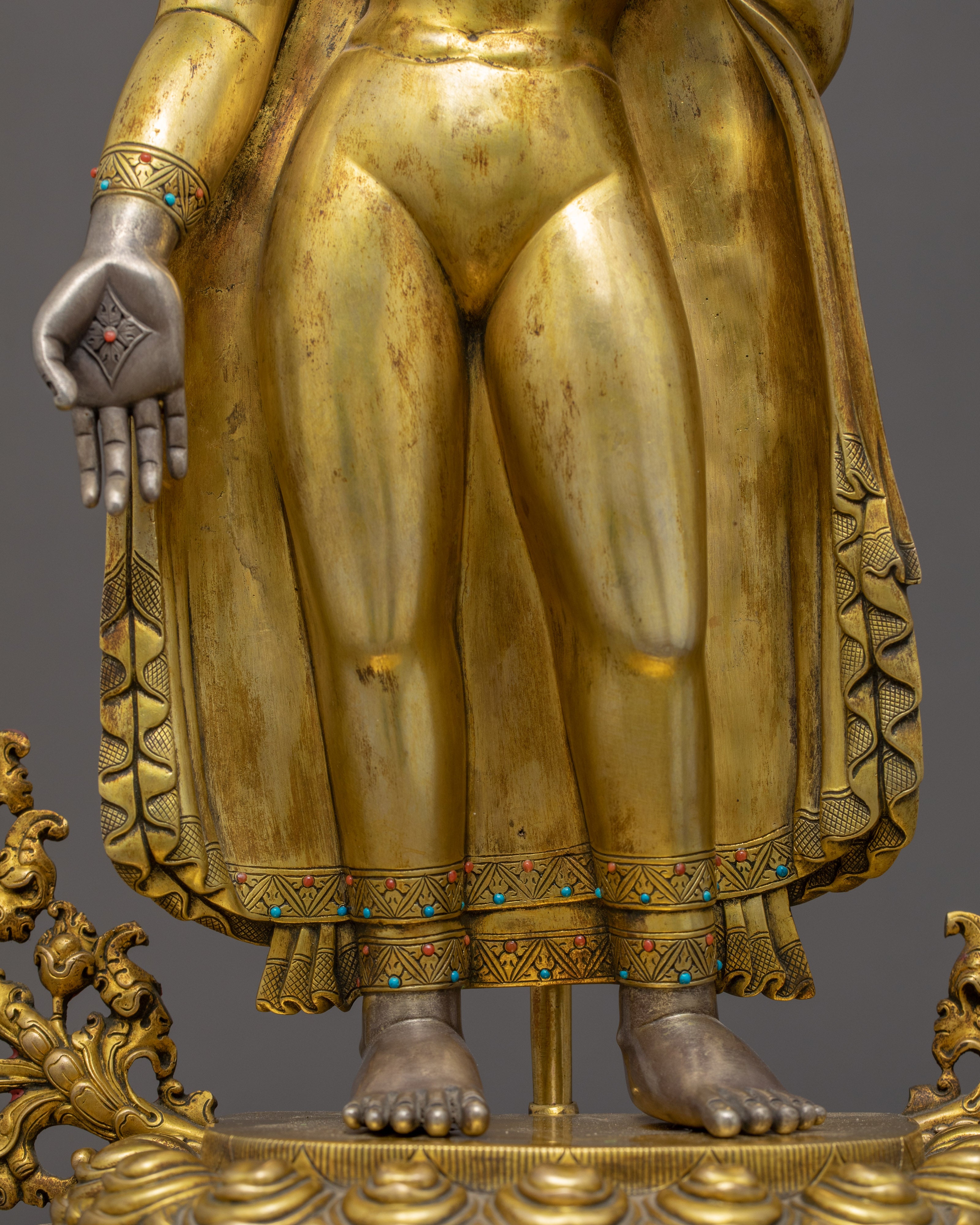 Standing Buddha Shakyamuni Statue | Traditional Hand Carved Art