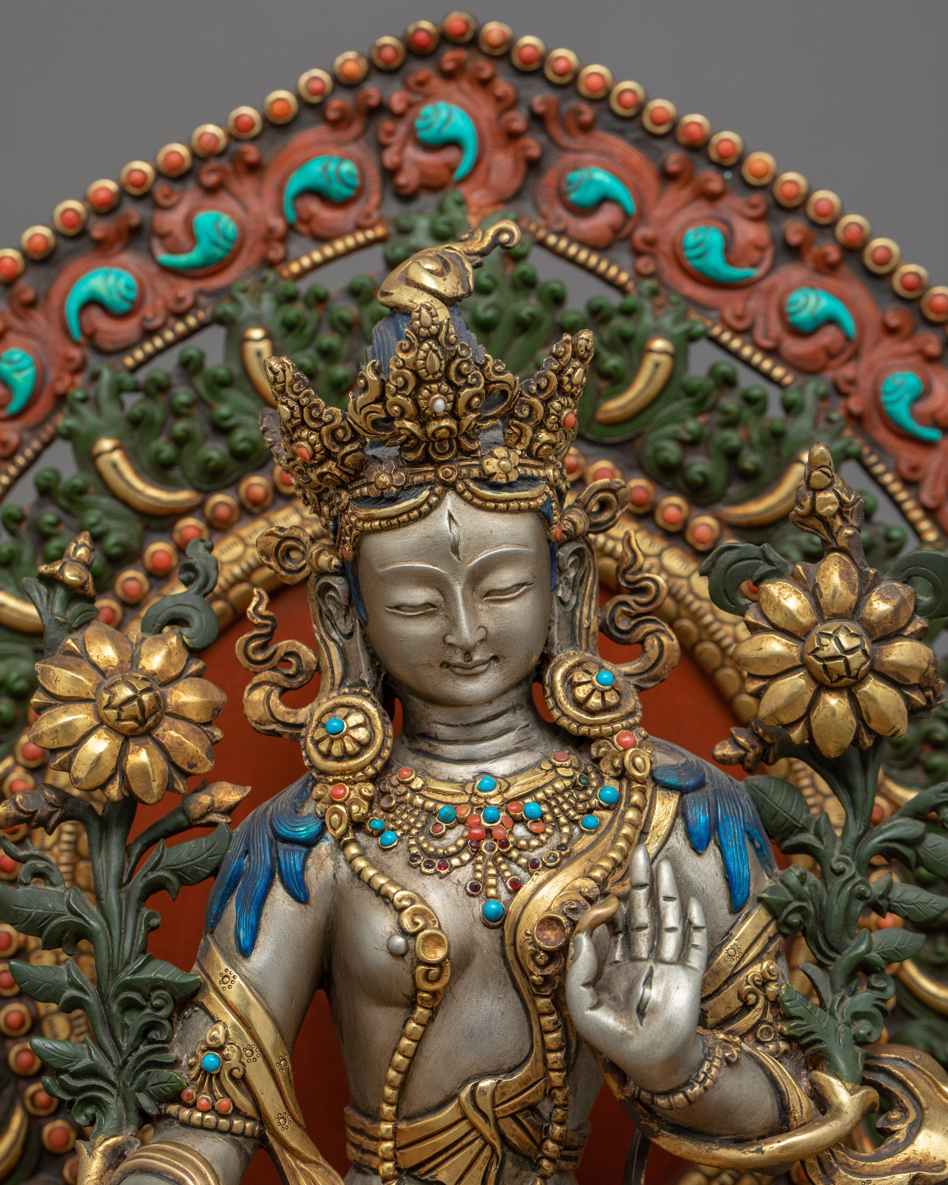 The White Tara Sculpture | Traditionally Hand Carved Statue