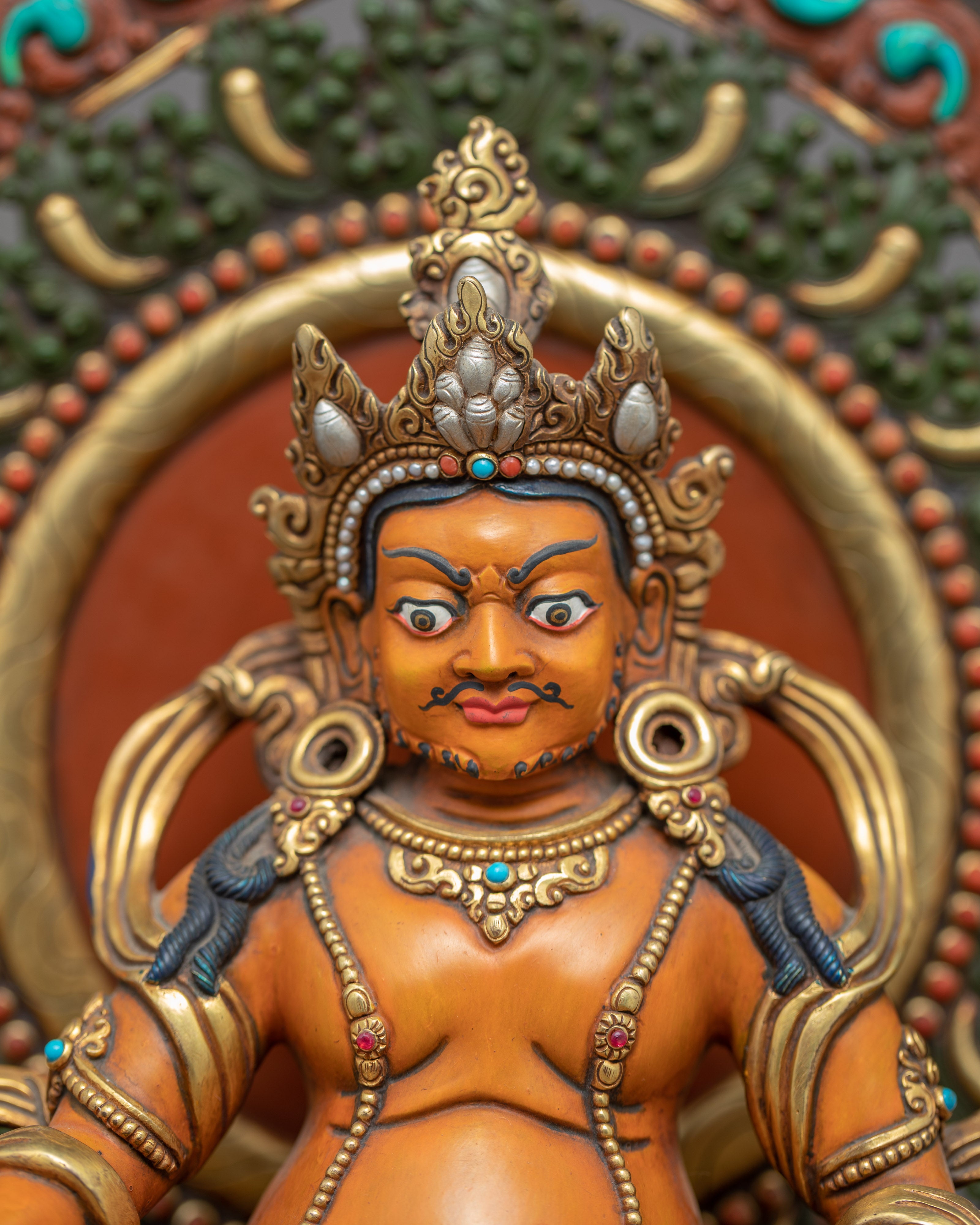 Yellow Dzambhala Sculpture | Buddhist Wealth Deity