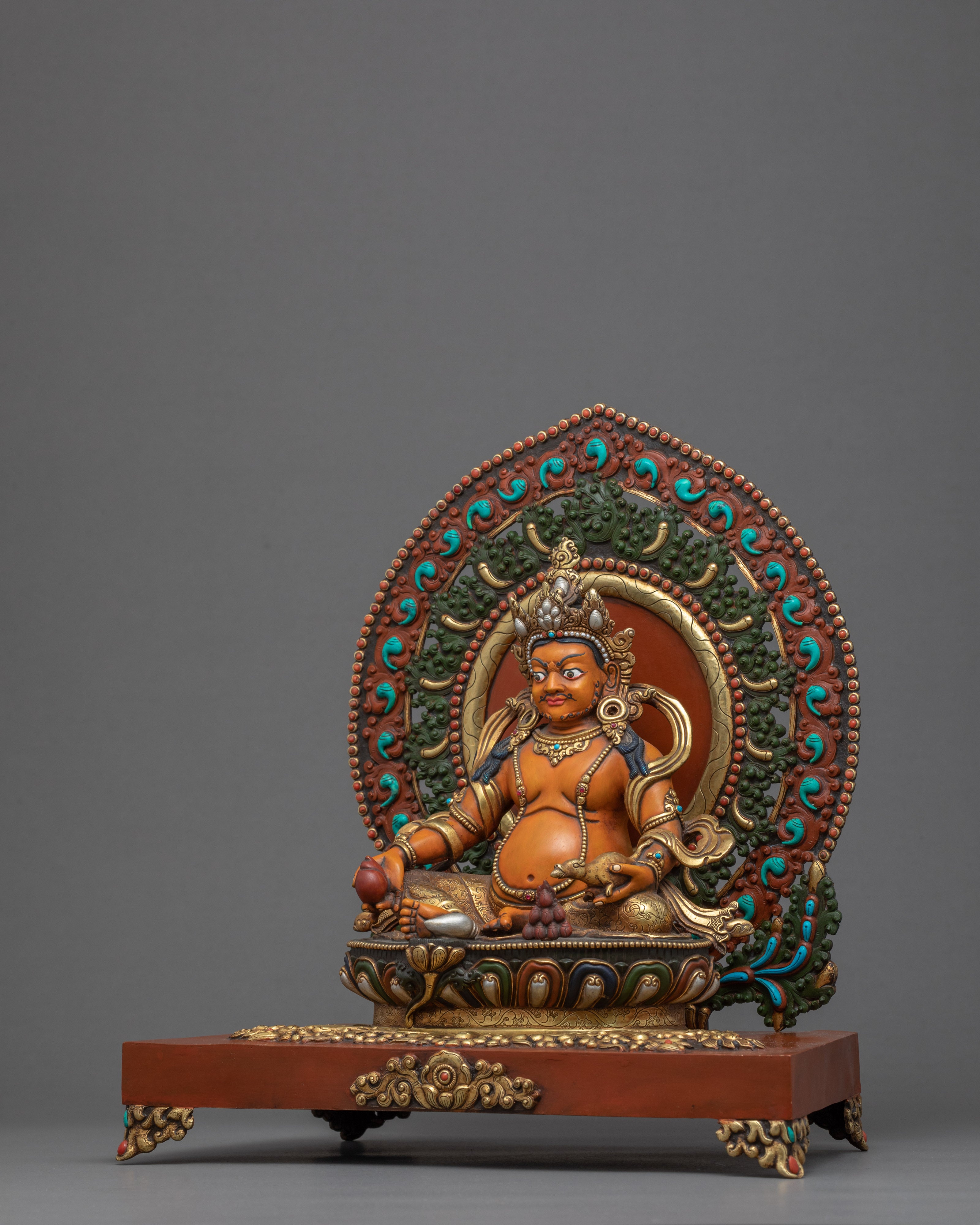Yellow Dzambhala Sculpture | Buddhist Wealth Deity