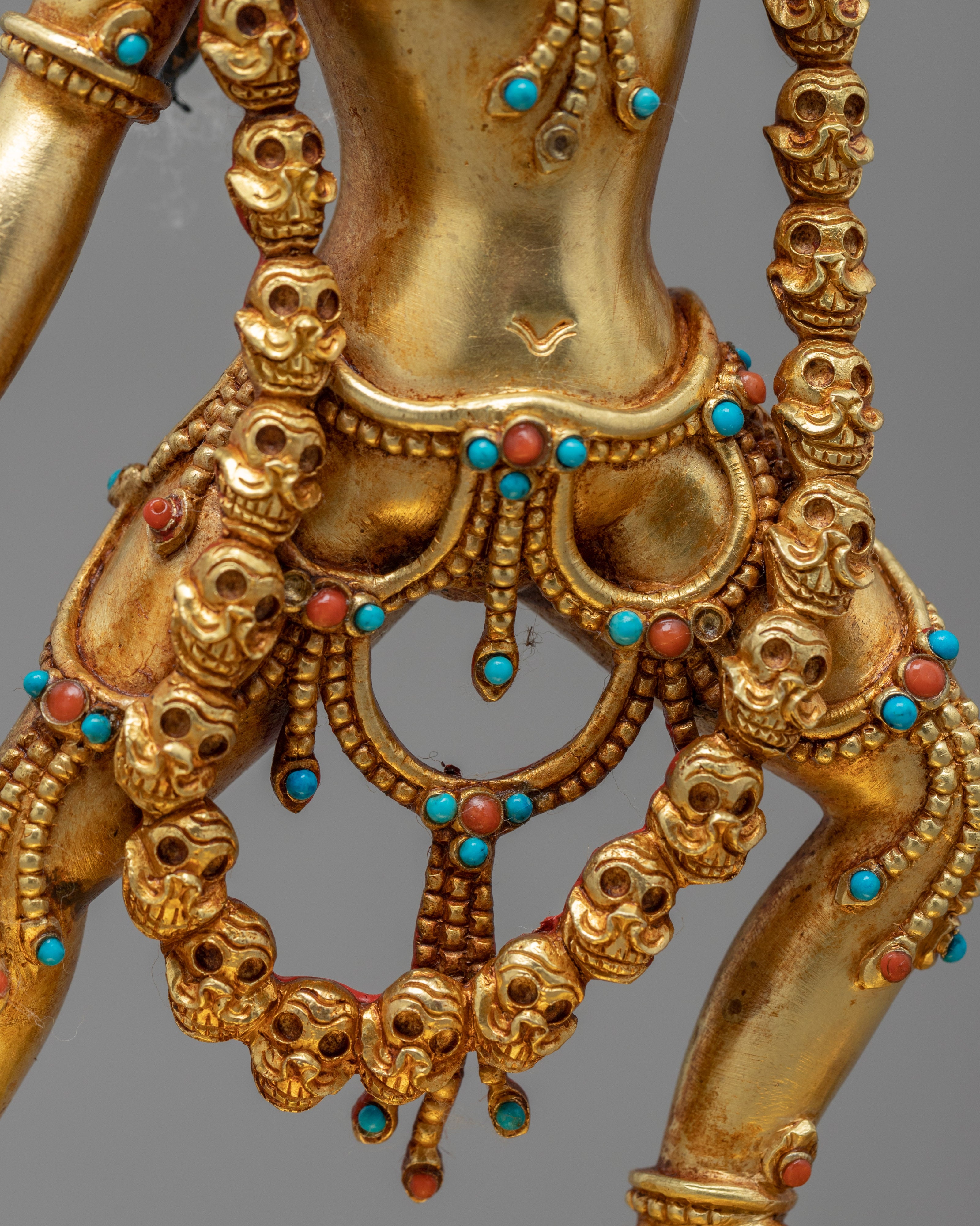 Vajrayogini Meditation Statue | Gold Gilded Dakini Art