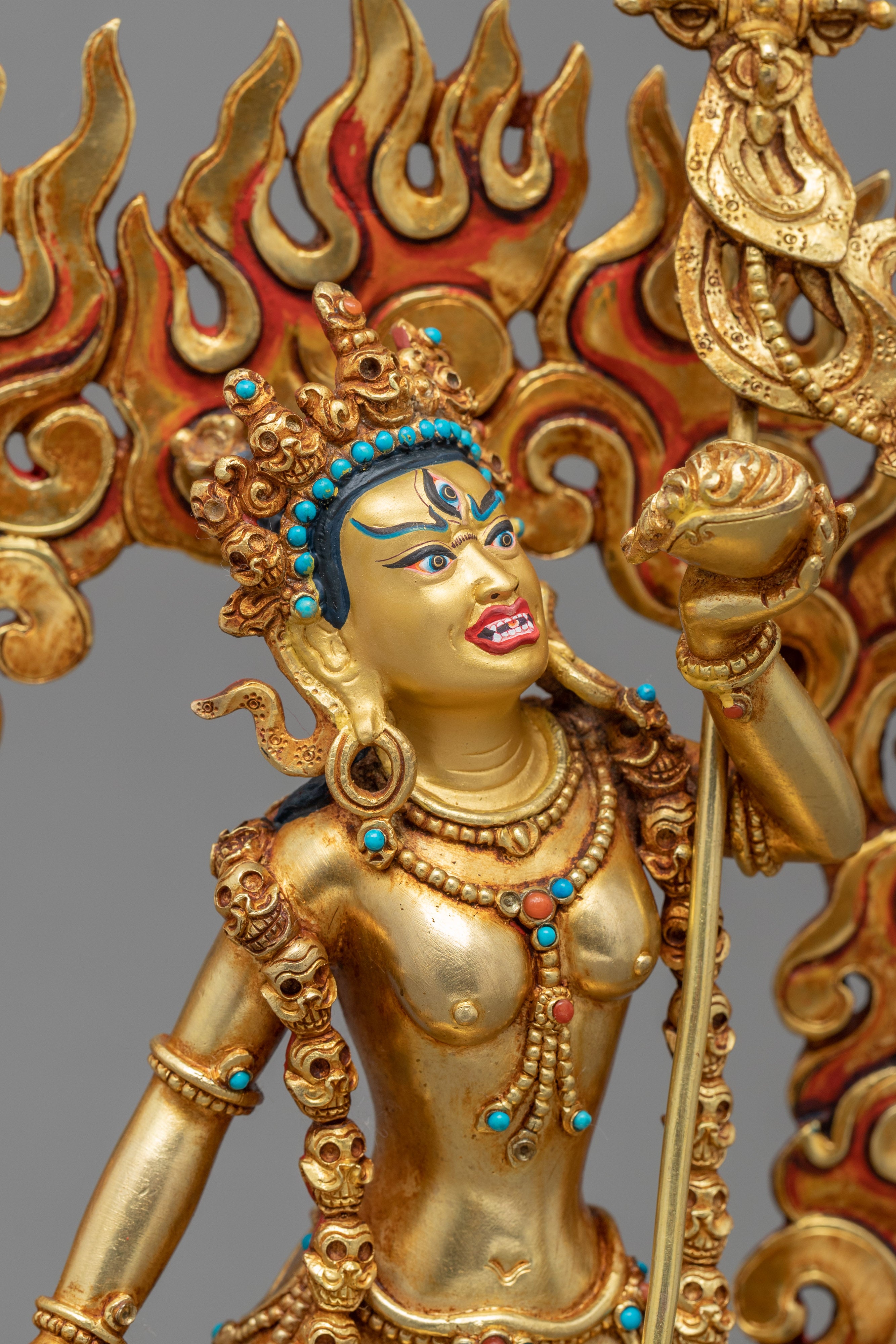 Vajrayogini Meditation Statue | Gold Gilded Dakini Art