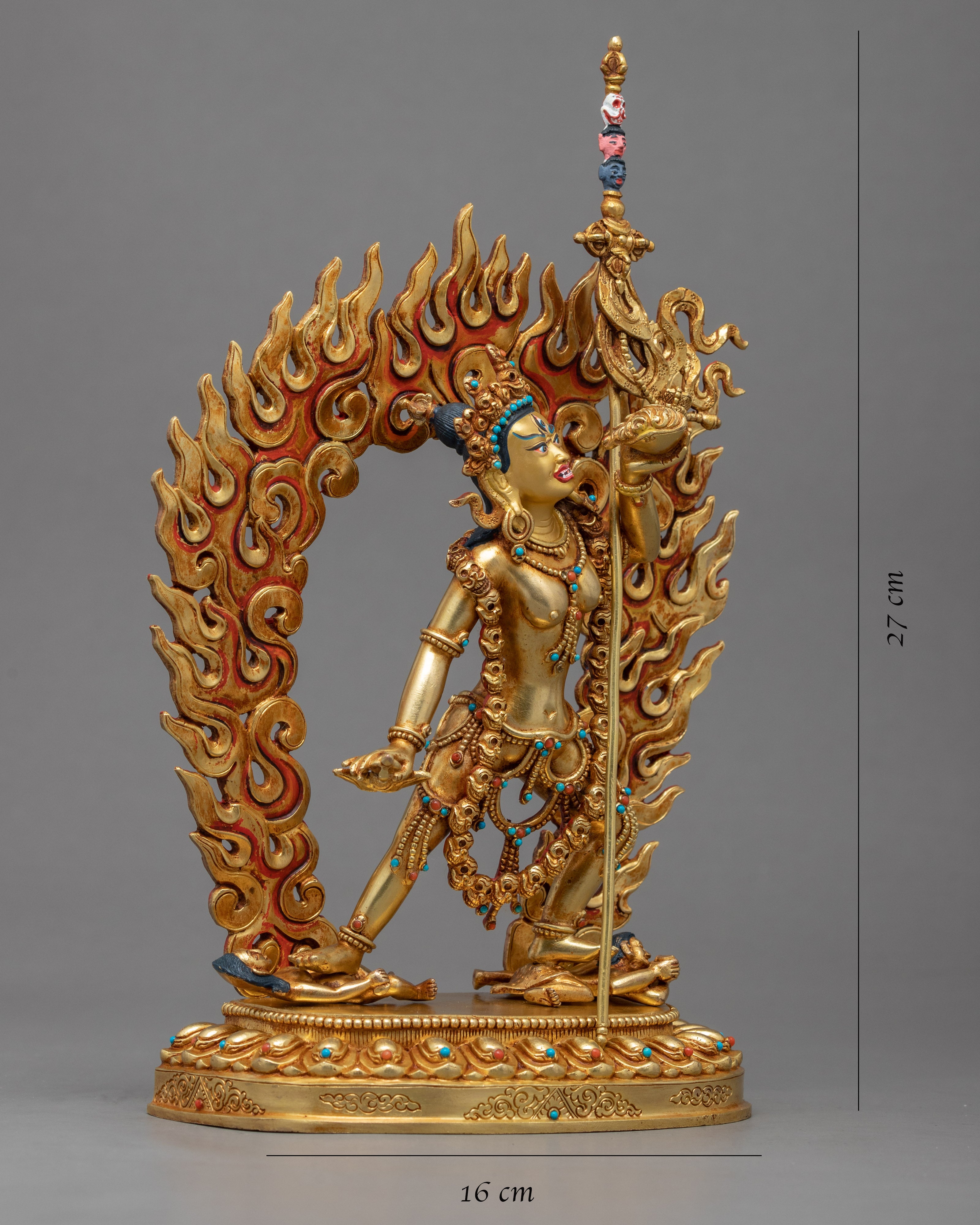 Vajrayogini Meditation Statue | Gold Gilded Dakini Art