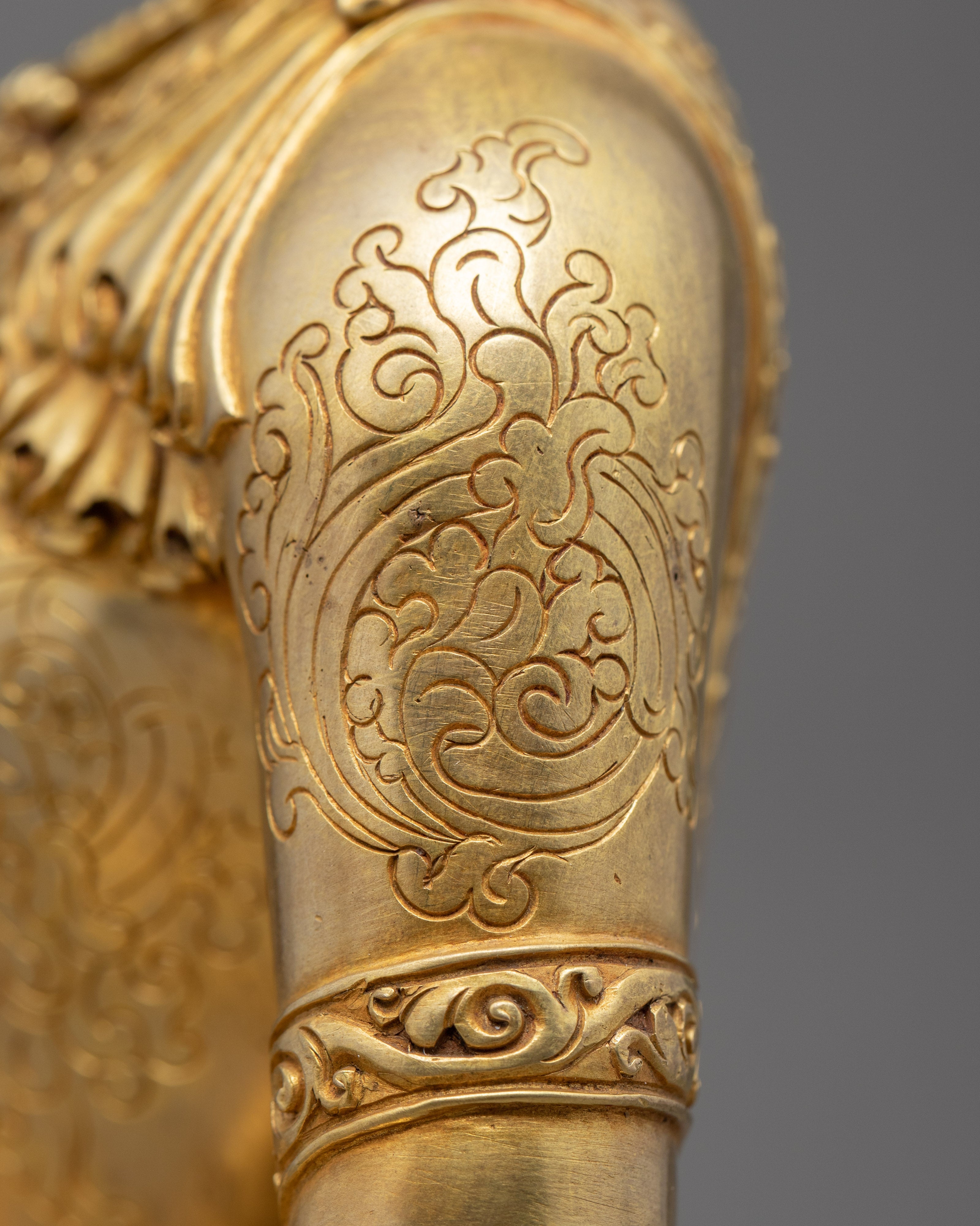 Crowned Buddha Shakyamuni Statue | Traditional Hand Carved Buddhist Art