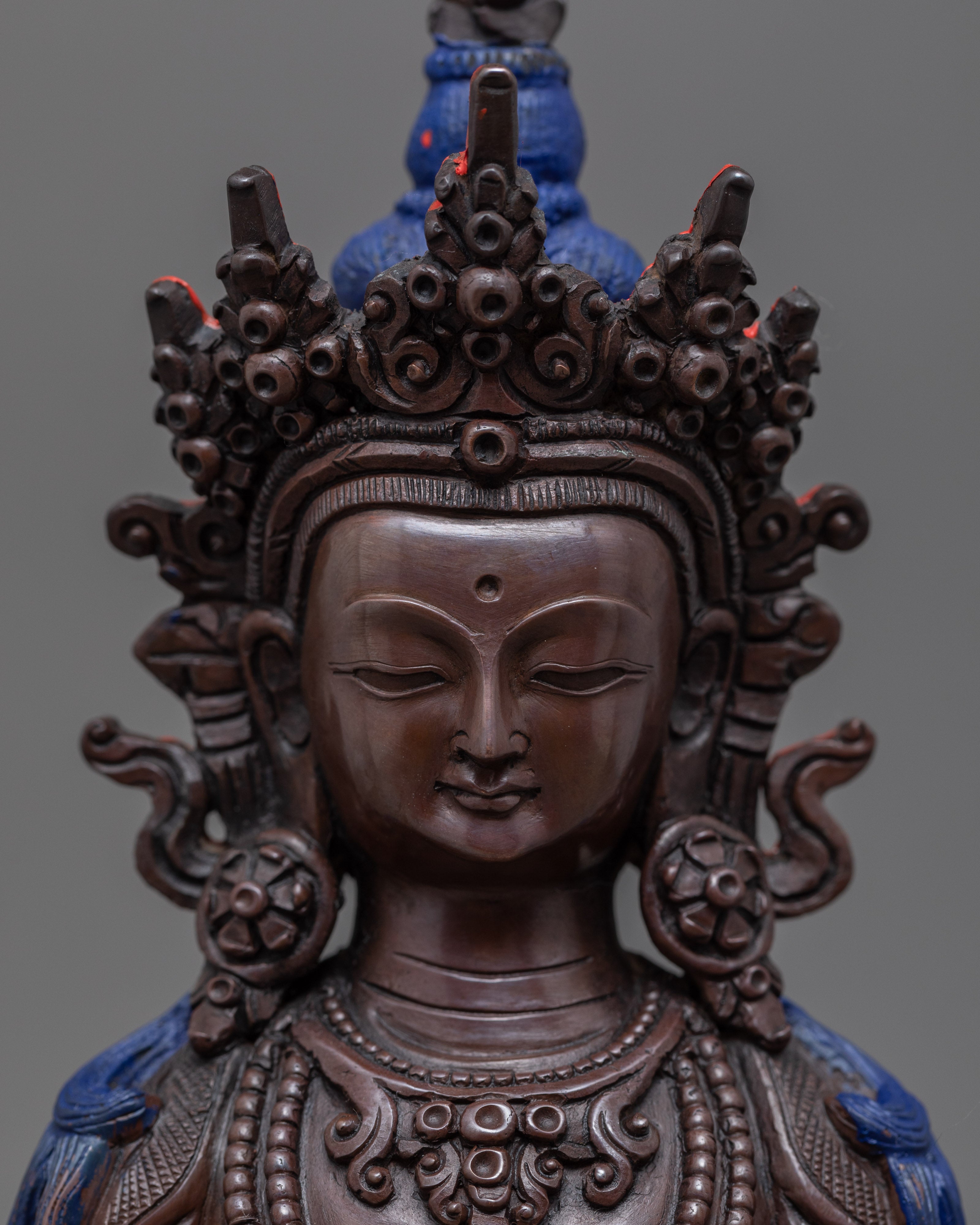 Amitayus Bodhisattva Copper Sculpture | Himalayan Art of Nepal