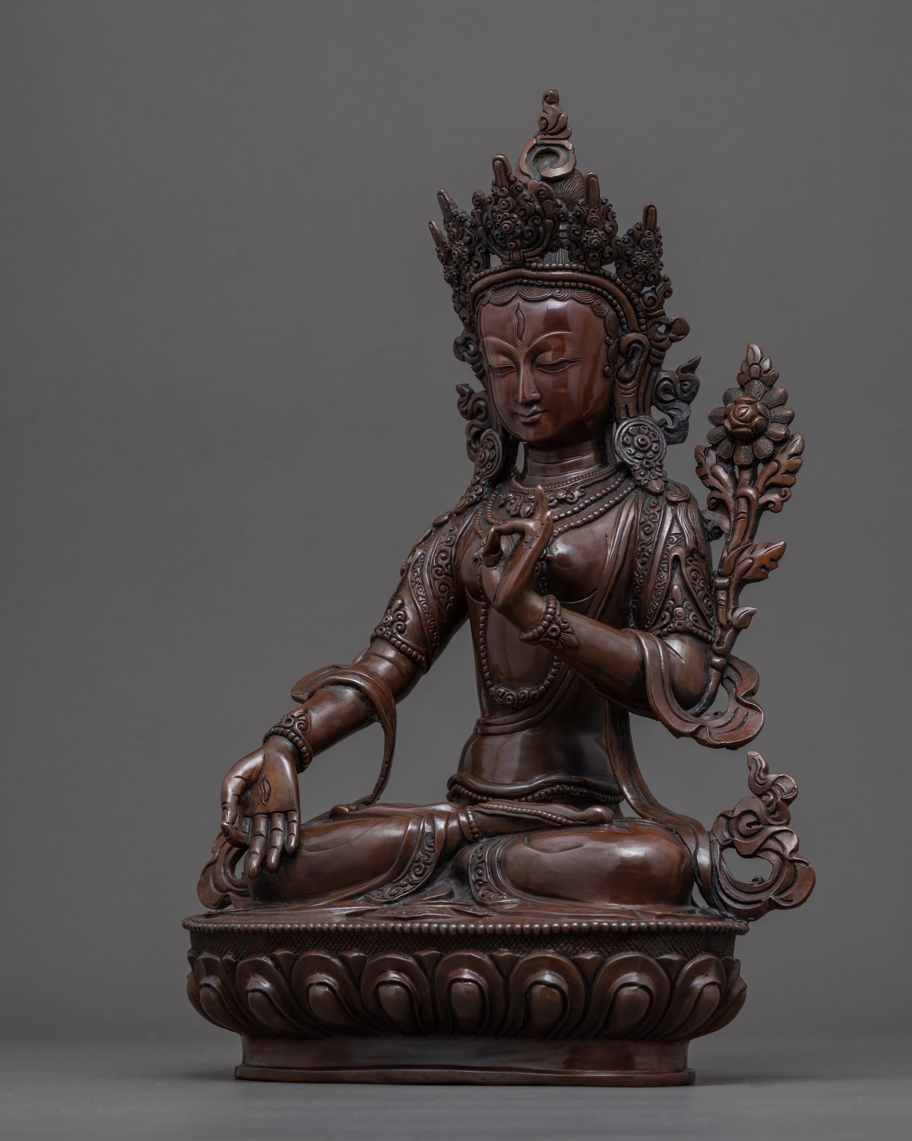White Tara Goddess Sculpture | Traditional Tibetan Art