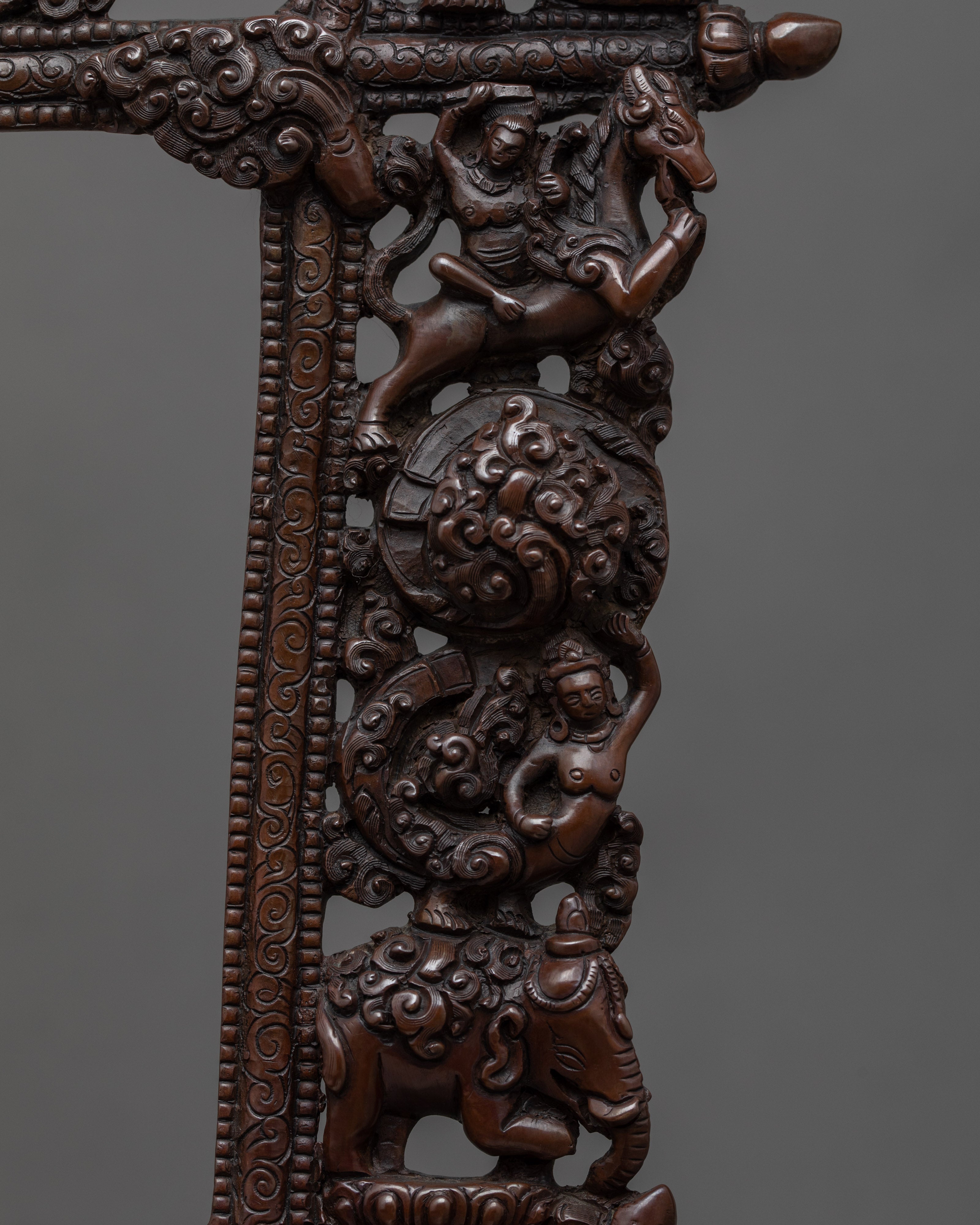 Amitabha Buddha with Throne Handmade Statue | Traditional Himalayan Art Nepal