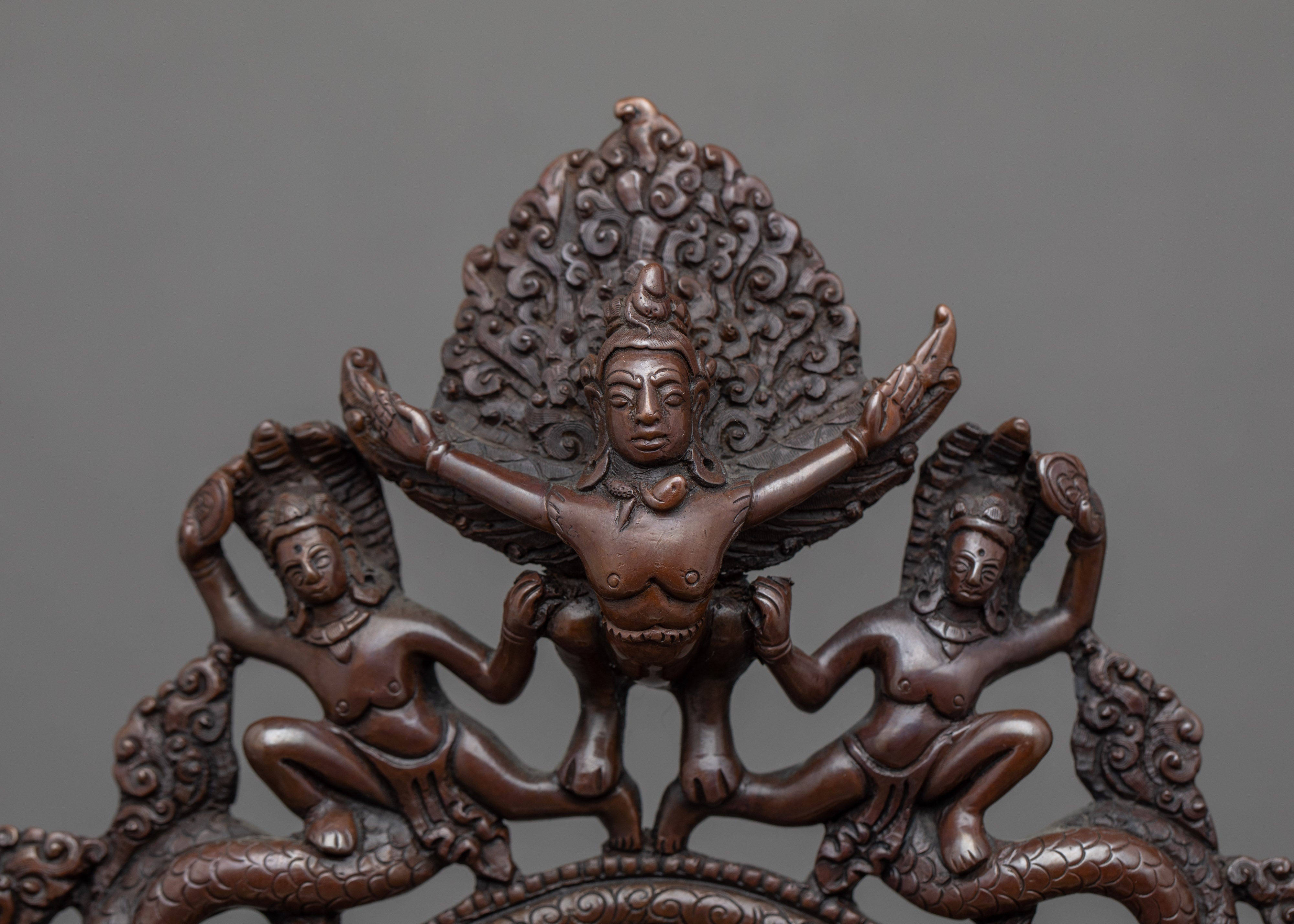 Amitabha Buddha with Throne Handmade Statue | Traditional Himalayan Art Nepal