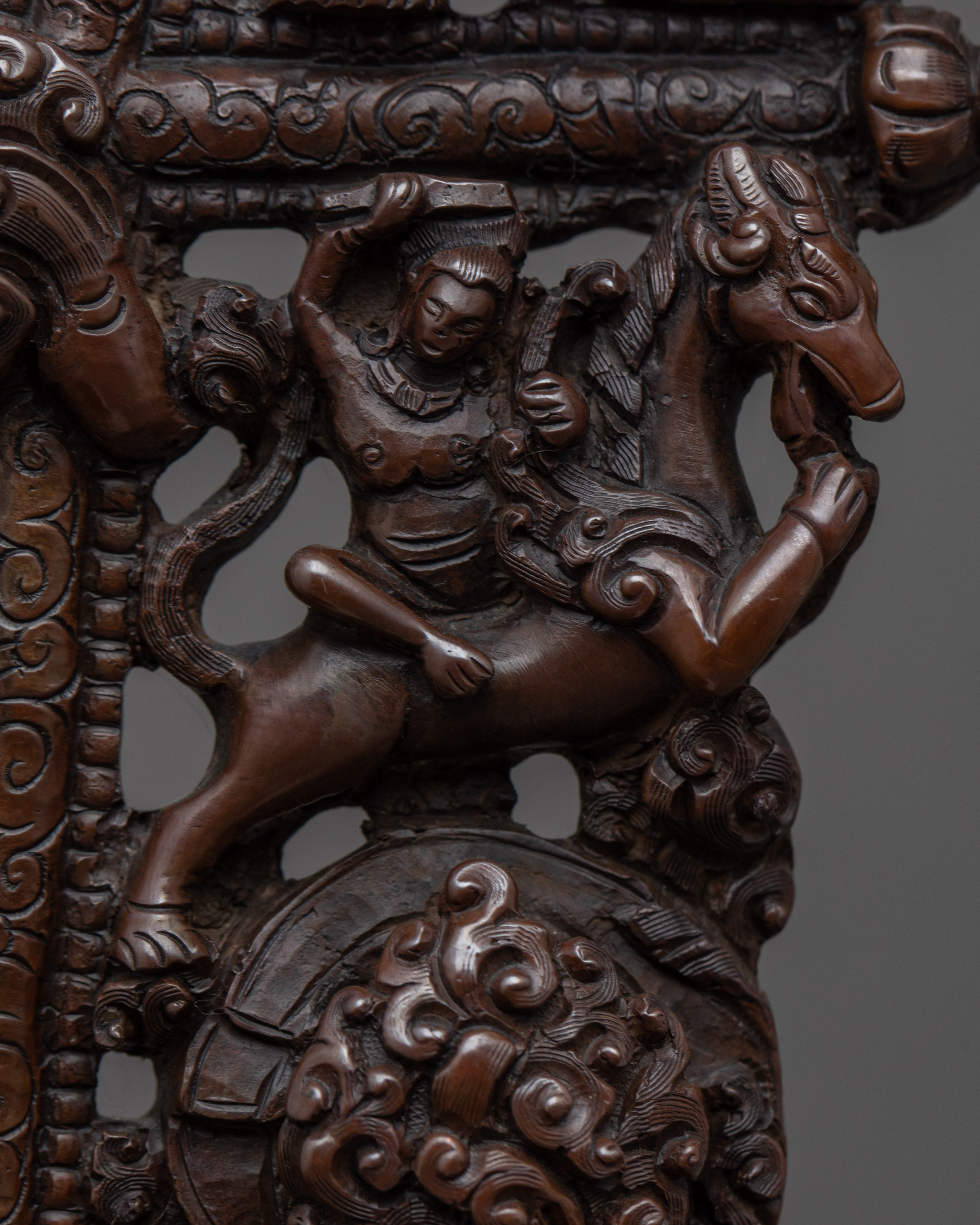 Amitabha Buddha with Throne Handmade Statue | Traditional Himalayan Art Nepal