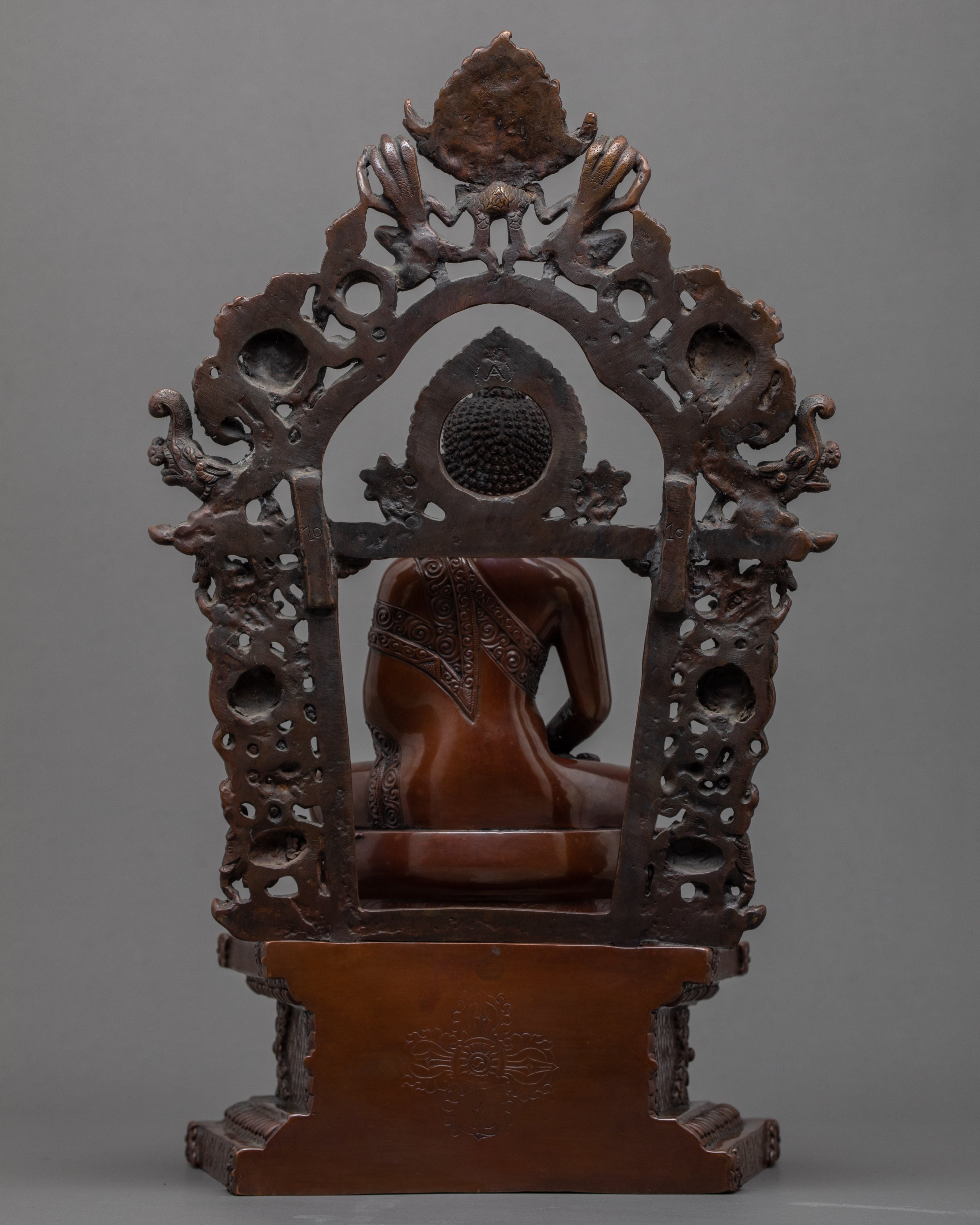 Amitabha Buddha with Throne Handmade Statue | Traditional Himalayan Art Nepal