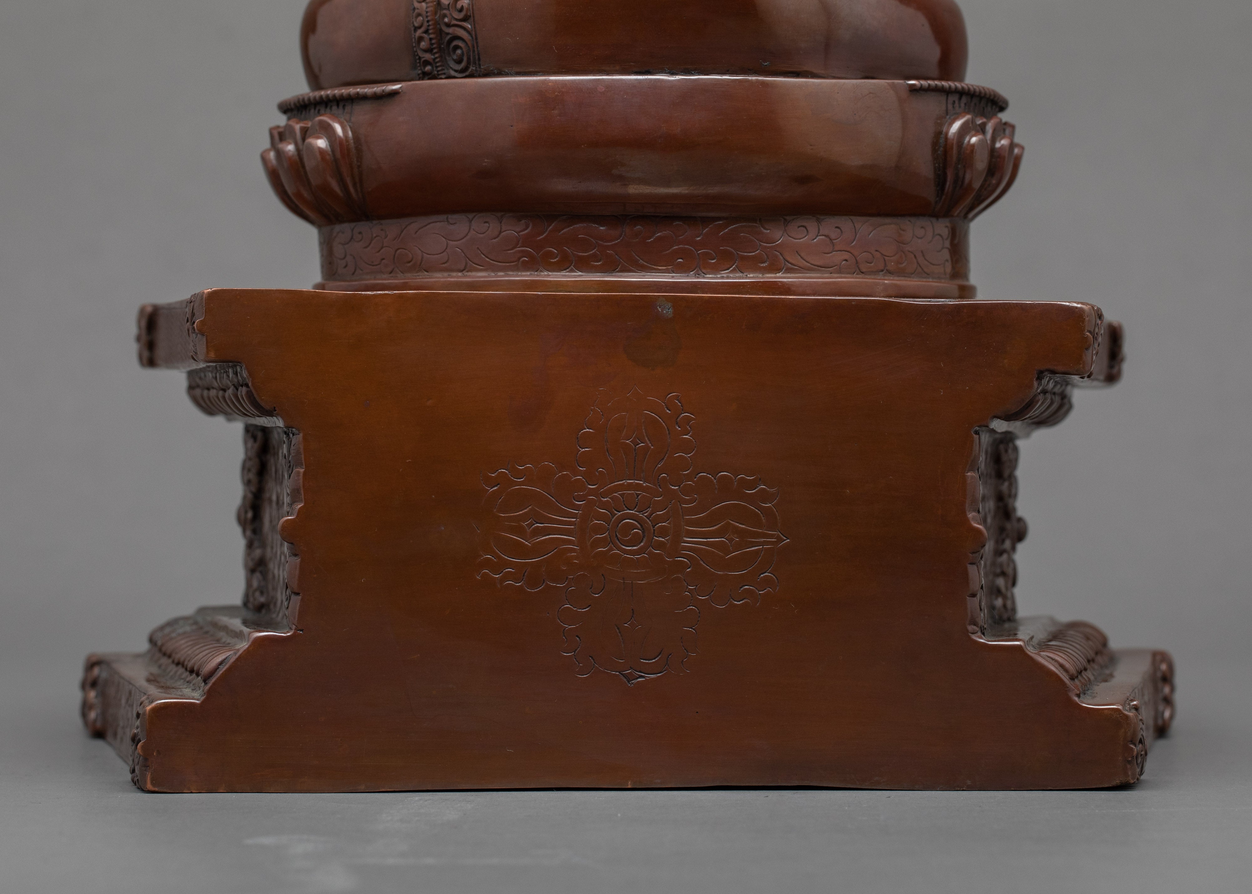 Amitabha Buddha with Throne Handmade Statue | Traditional Himalayan Art Nepal