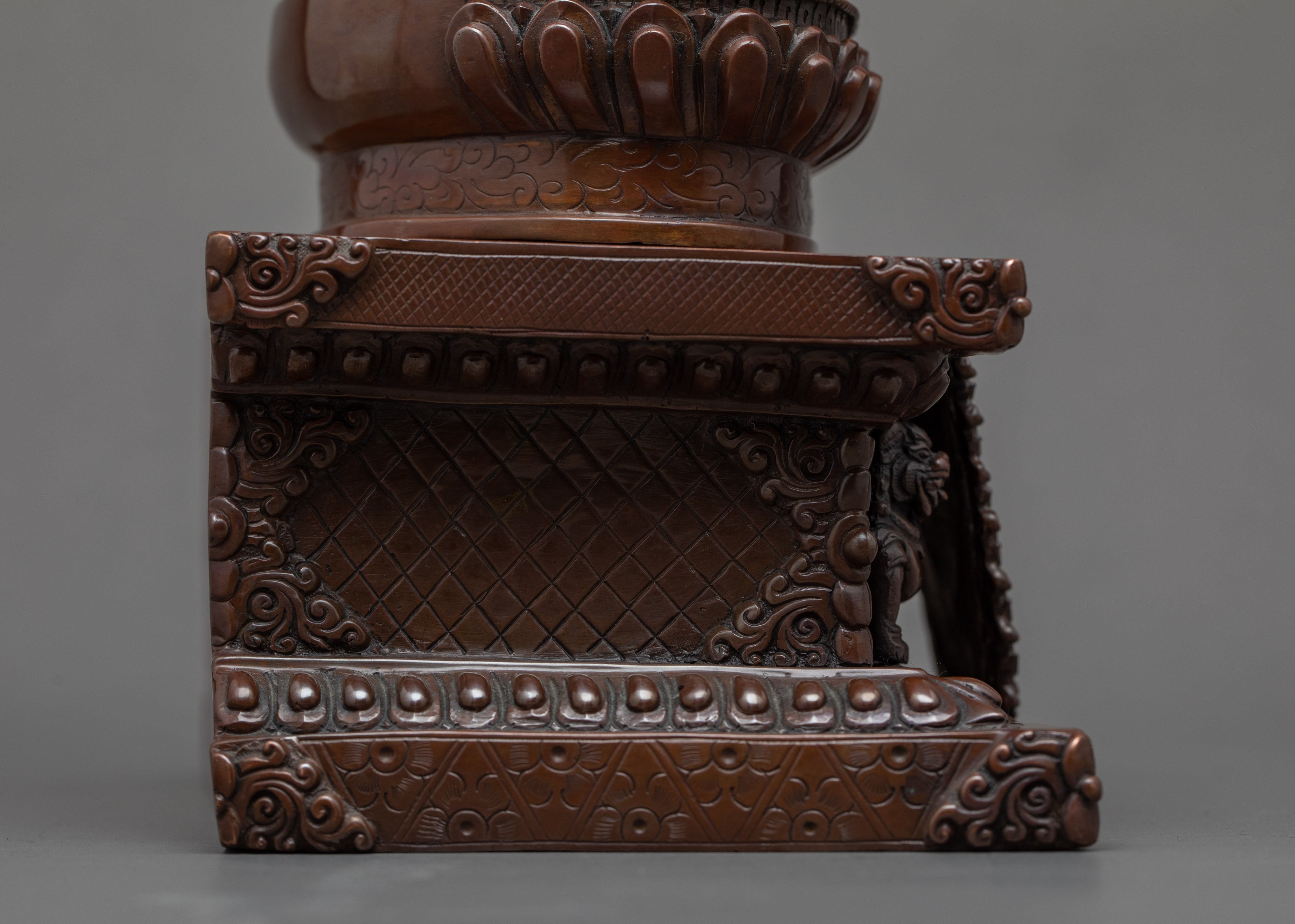 Amitabha Buddha with Throne Handmade Statue | Traditional Himalayan Art Nepal