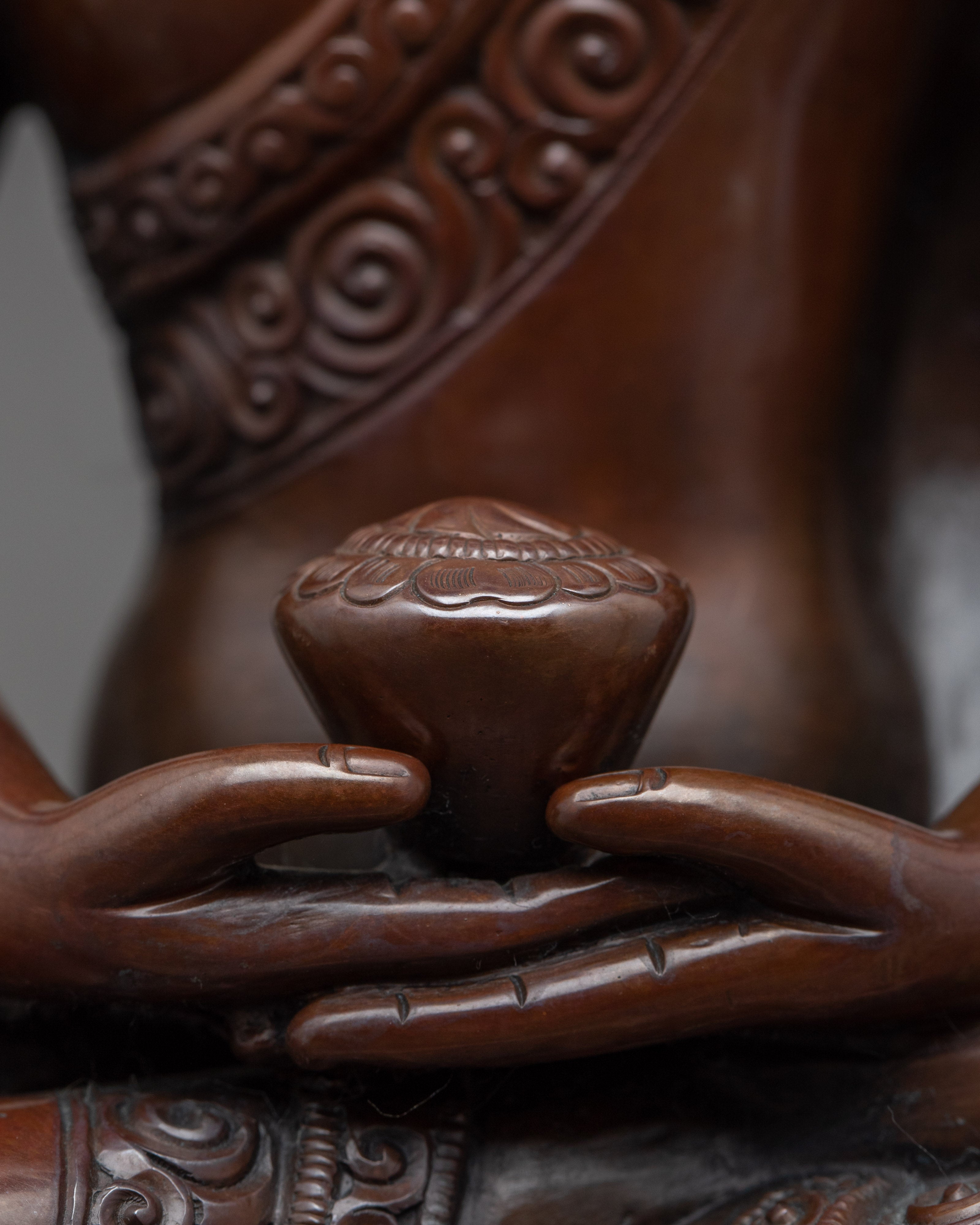 Amitabha Buddha with Throne Handmade Statue | Traditional Himalayan Art Nepal